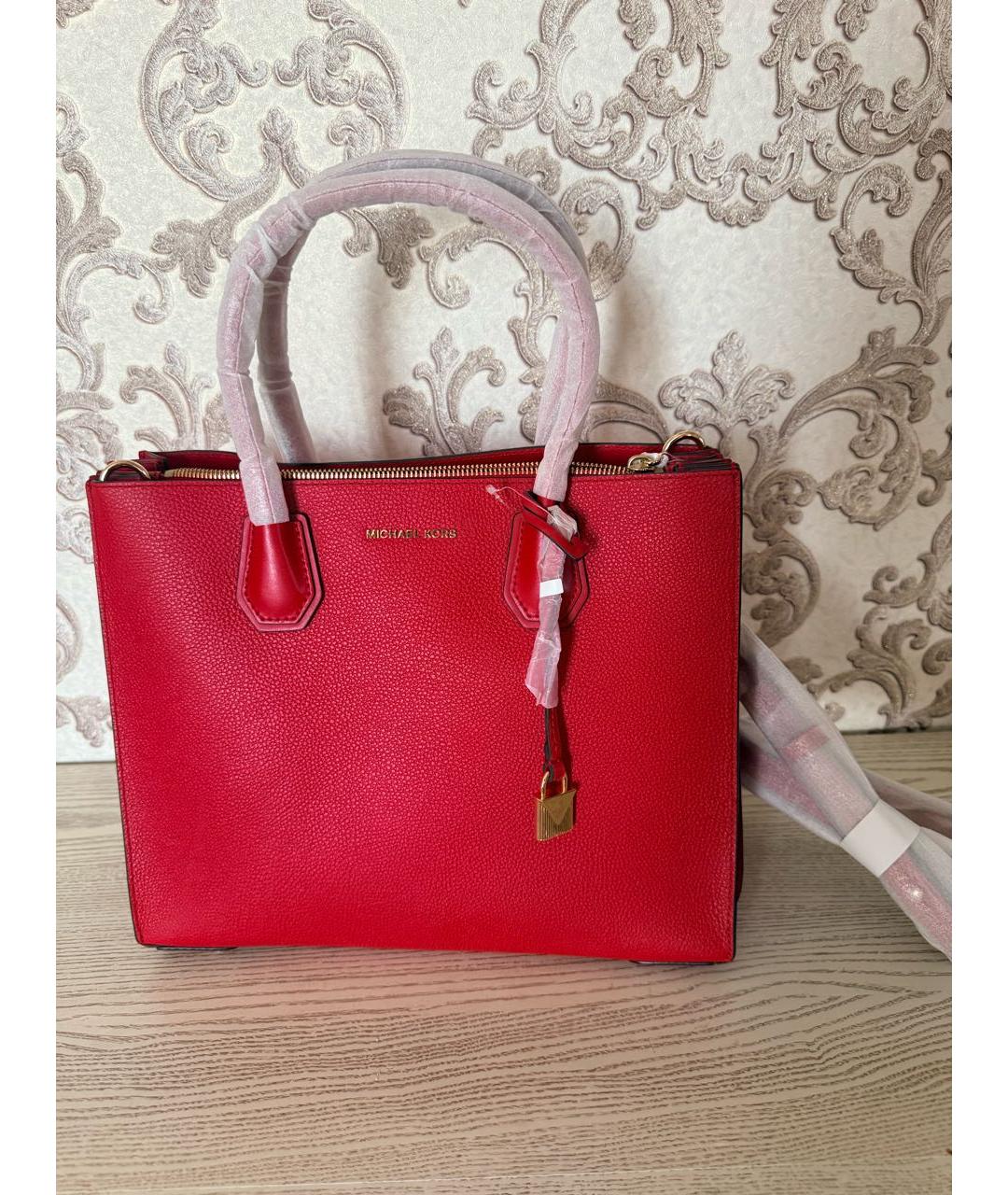 MICHAEL KORS Красная кожаная сумка через плечо, фото 6