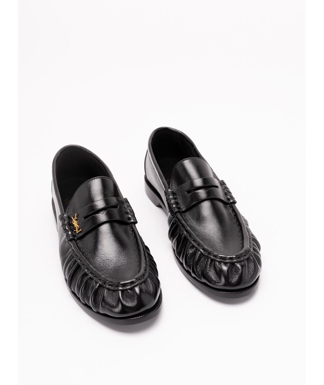 SAINT LAURENT Черные кожаные лоферы, фото 5