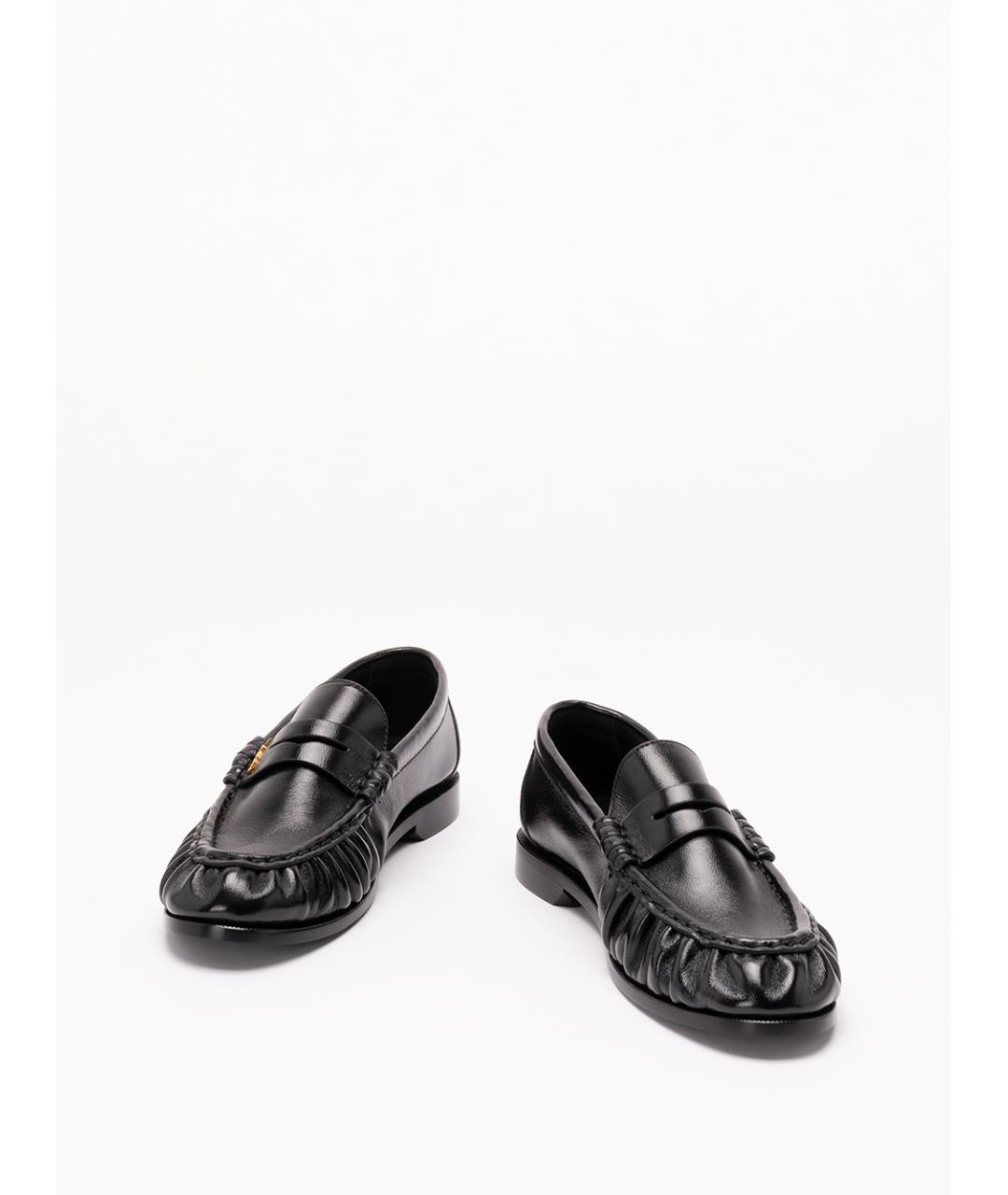 SAINT LAURENT Черные кожаные лоферы, фото 2