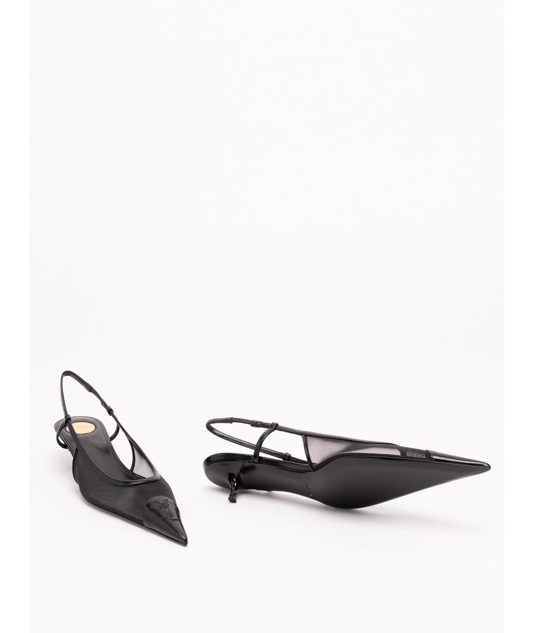 SAINT LAURENT Черные текстильные туфли, фото 4