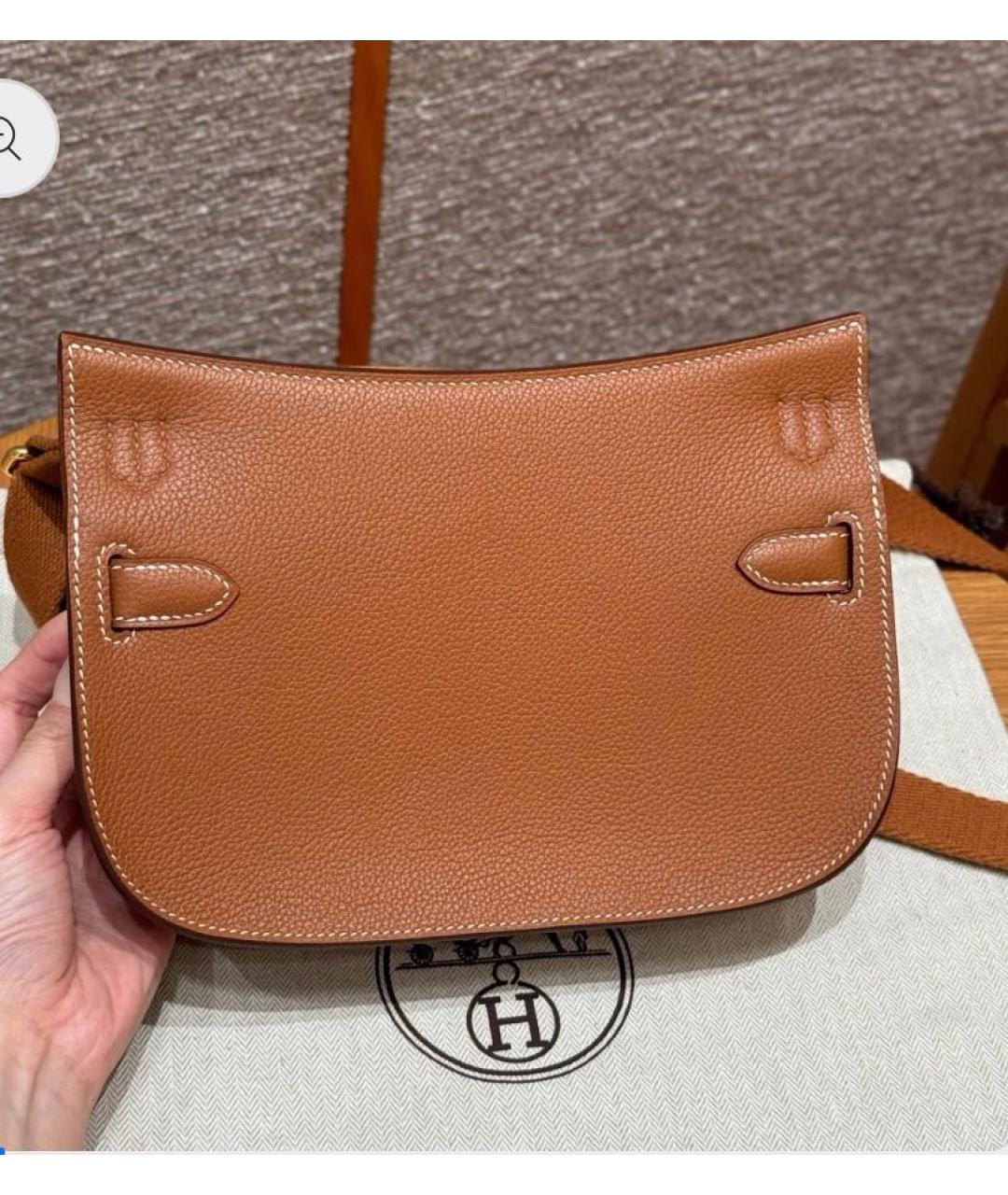 HERMES Оранжевая кожаная сумка через плечо, фото 2