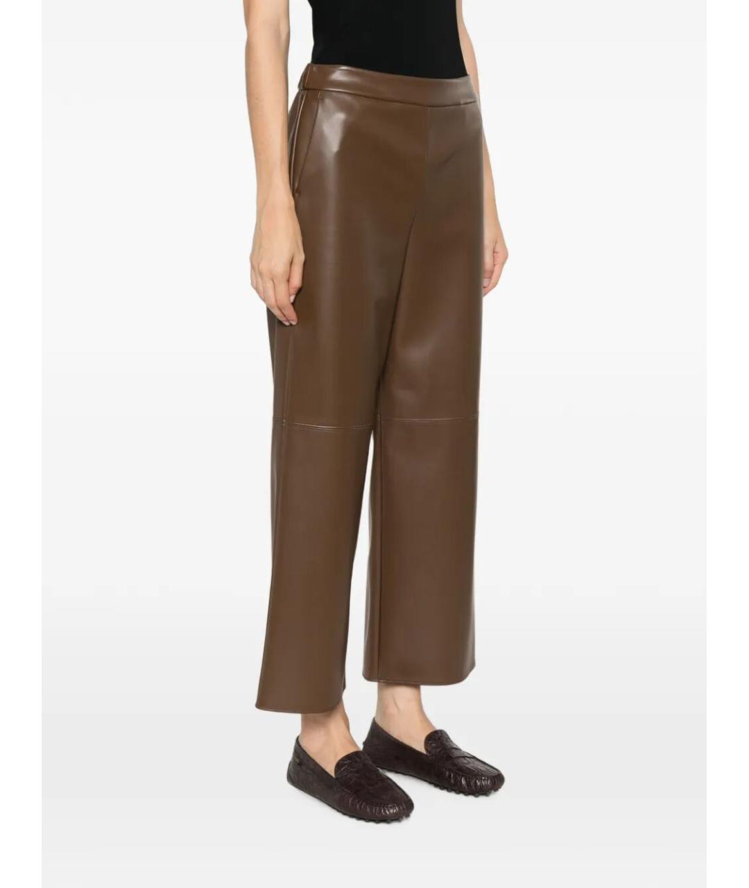 MAX MARA Коричневые прямые брюки, фото 3