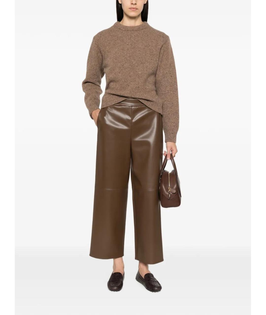 MAX MARA Коричневые прямые брюки, фото 2