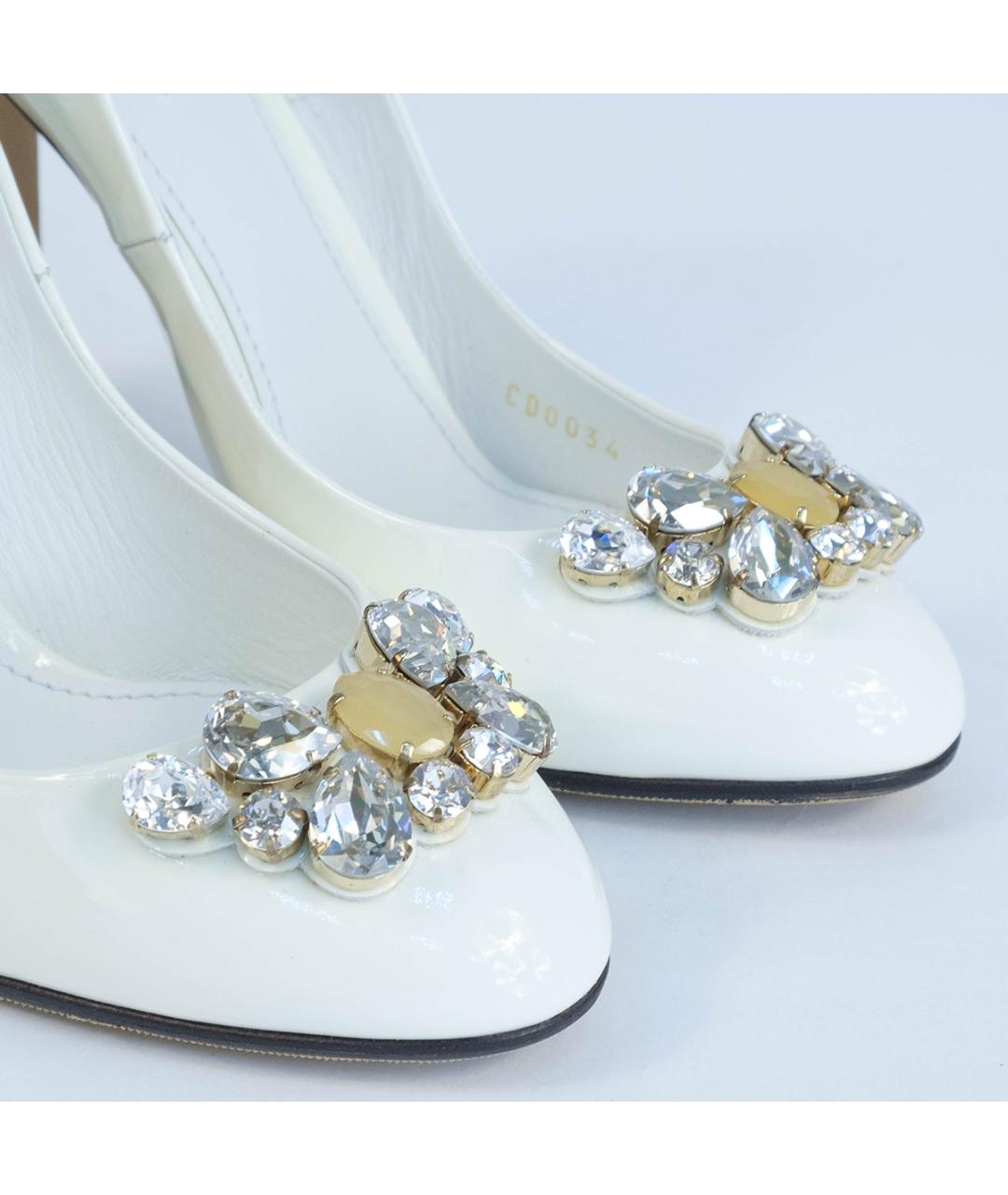 DOLCE&GABBANA Белые кожаные туфли, фото 4