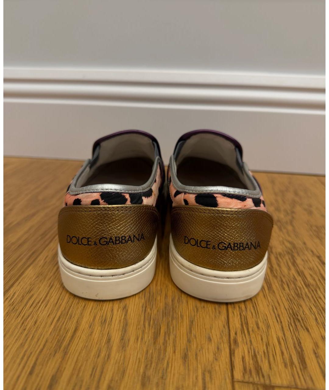 DOLCE&GABBANA Мульти кожаные кеды, фото 4