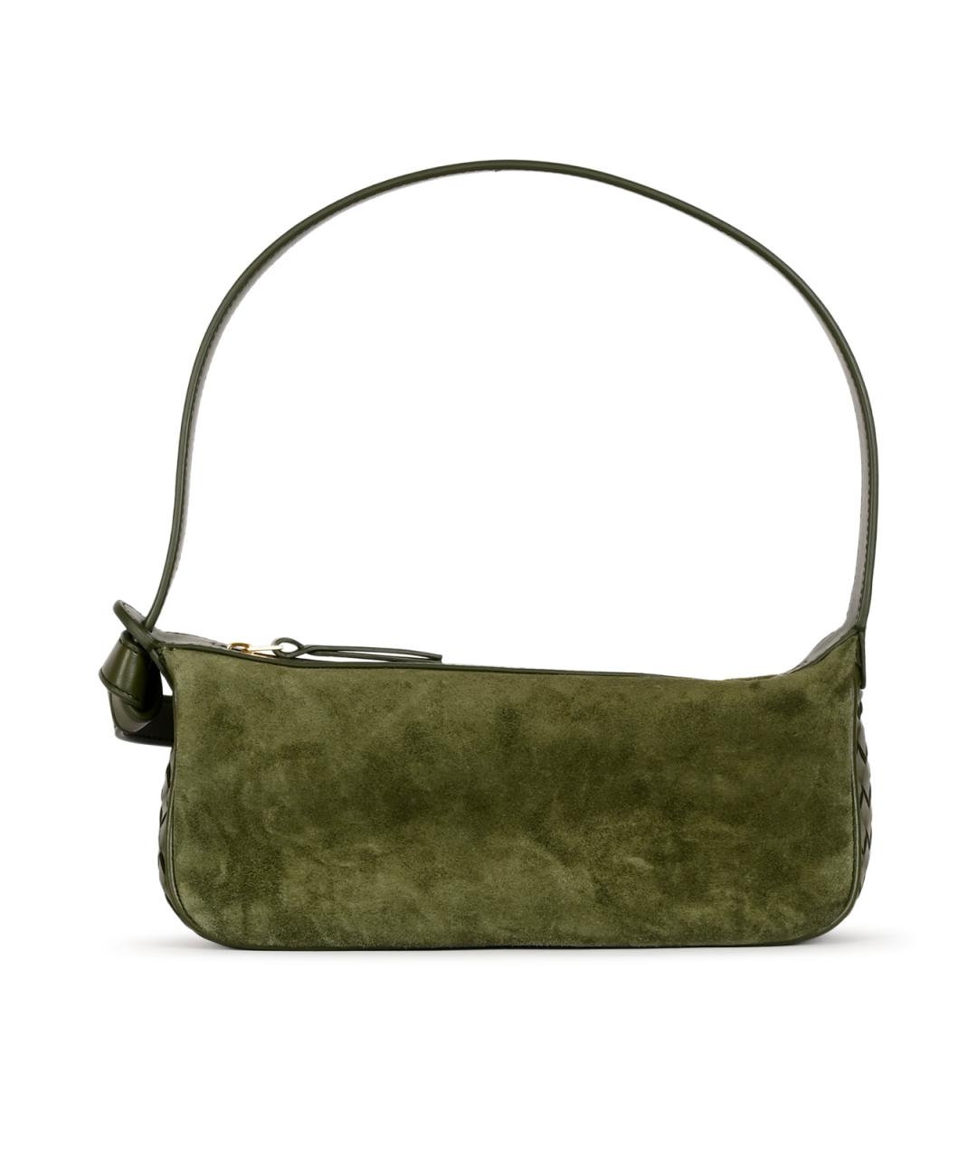 BOTTEGA VENETA Зеленая замшевая сумка через плечо, фото 2