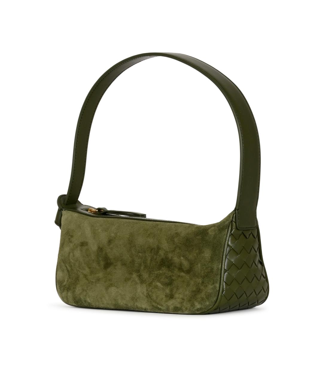 BOTTEGA VENETA Зеленая замшевая сумка через плечо, фото 4