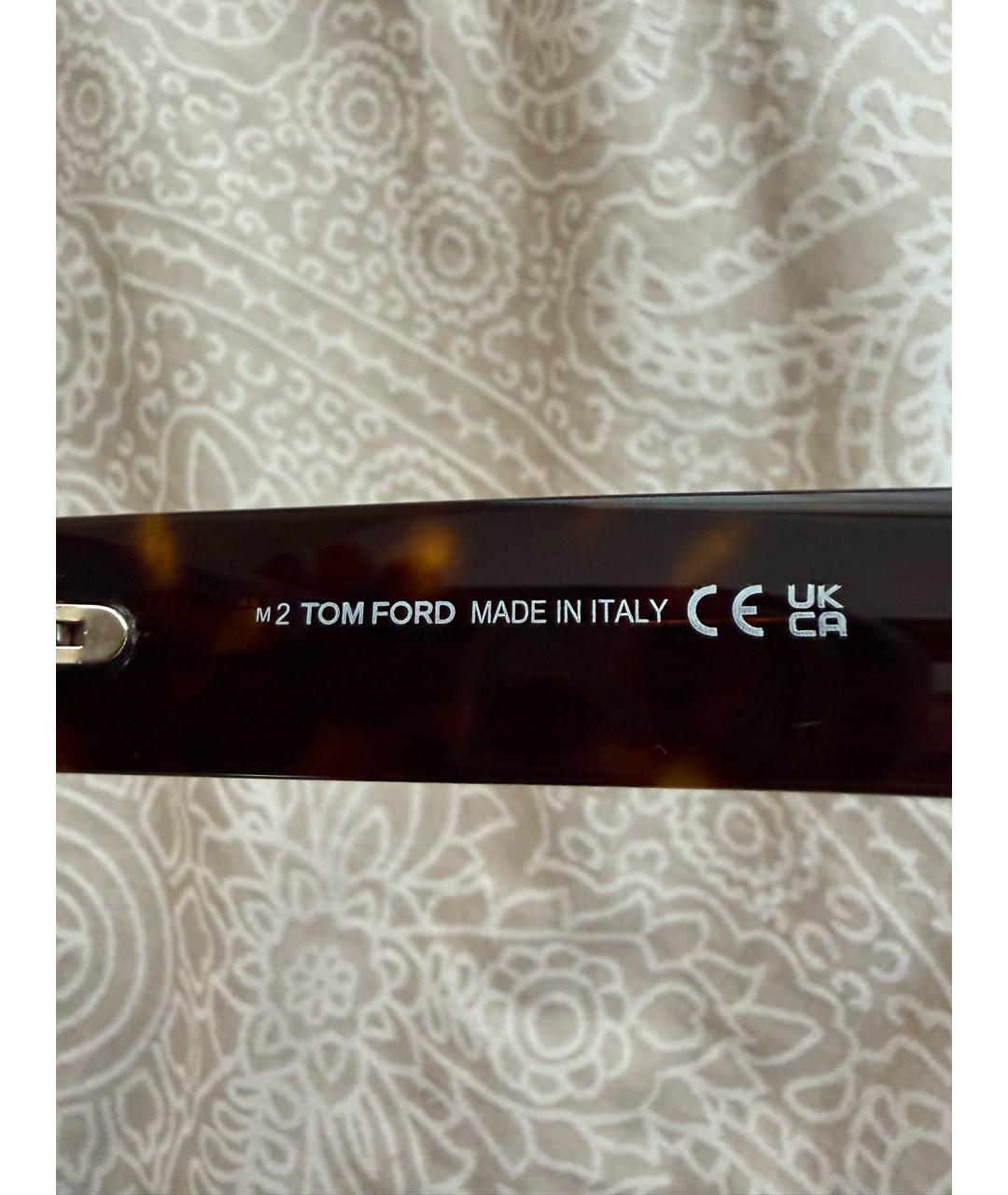 TOM FORD Коричневые пластиковые солнцезащитные очки, фото 4