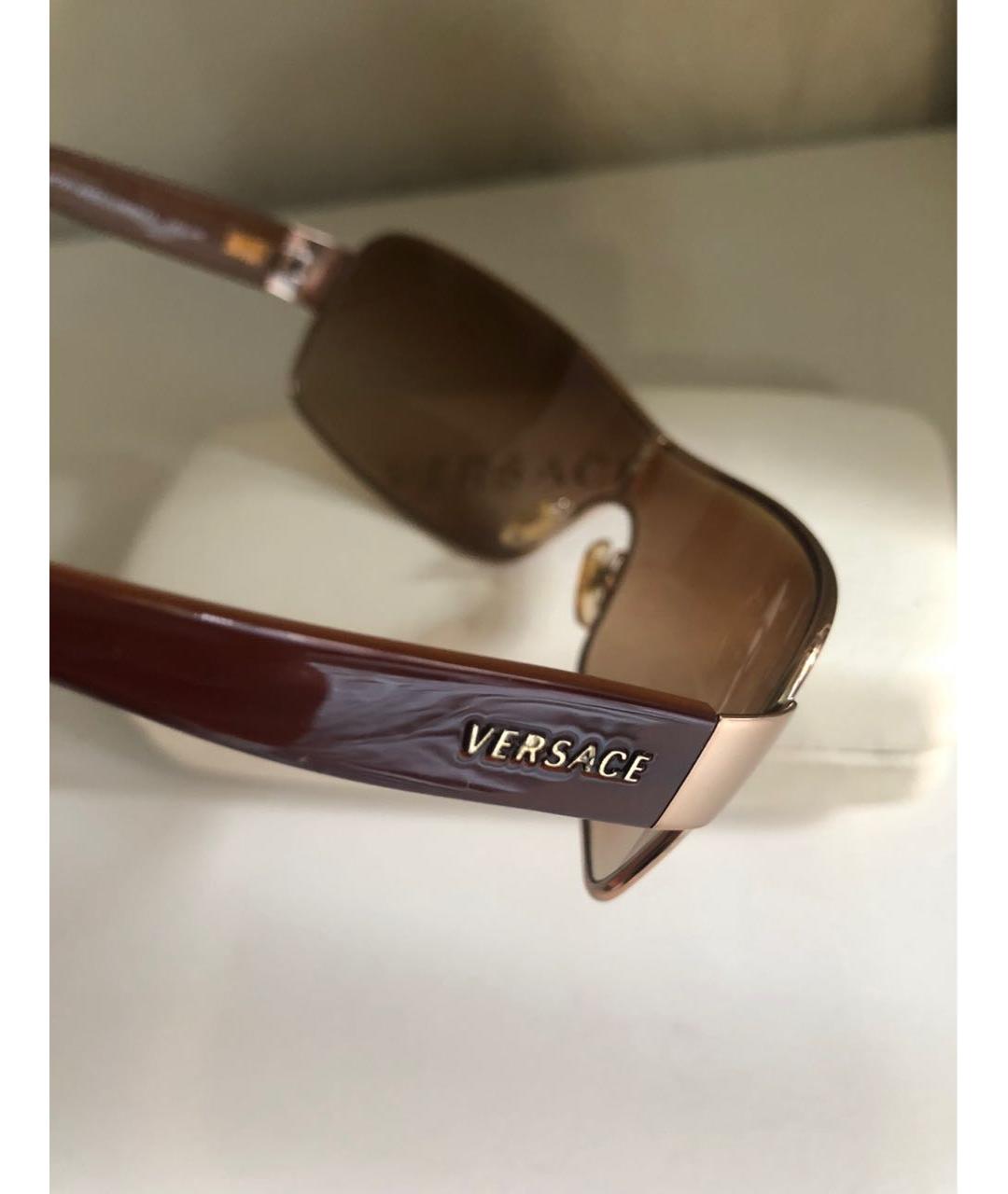 VERSACE Коричневые пластиковые солнцезащитные очки, фото 3