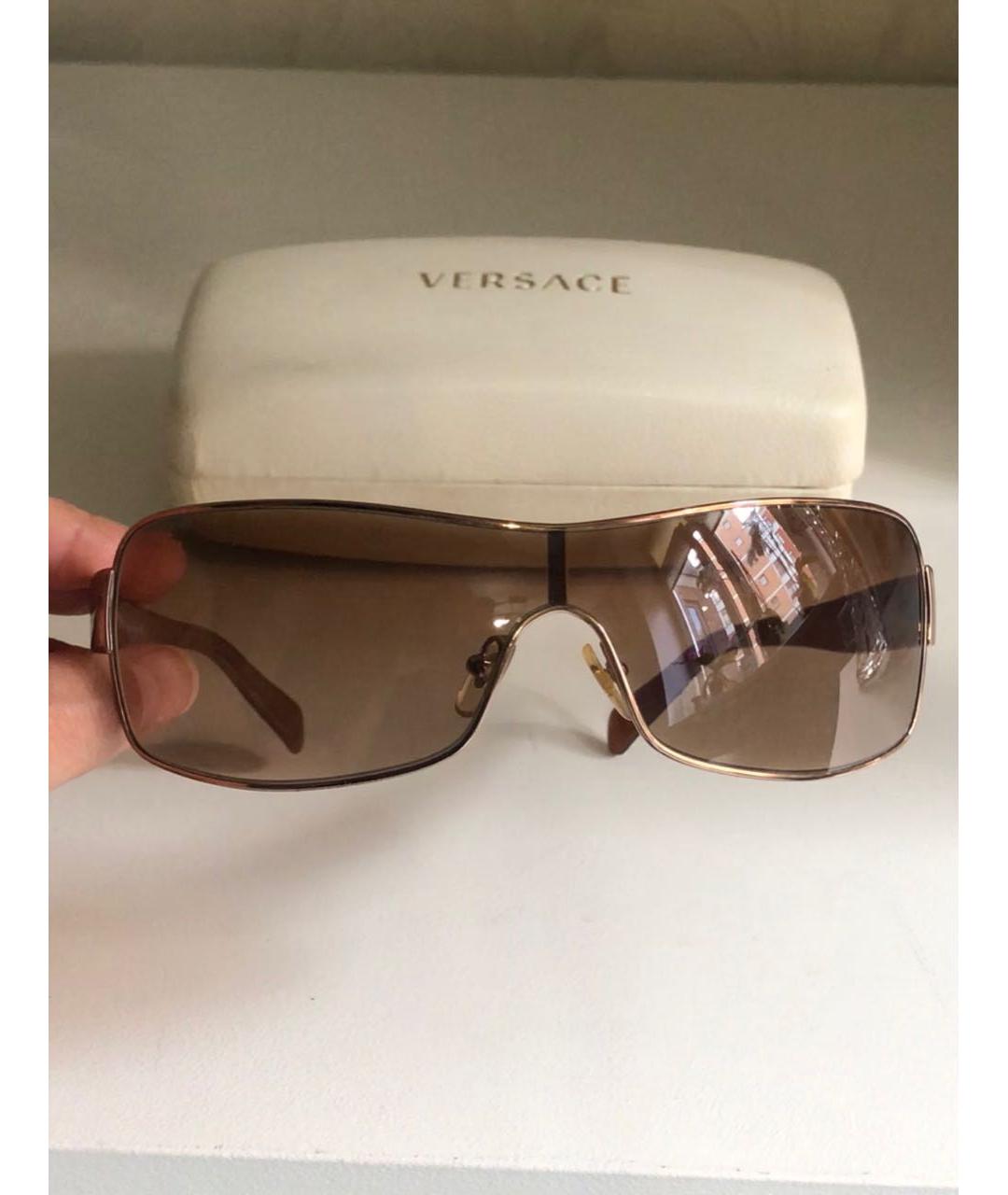 VERSACE Коричневые пластиковые солнцезащитные очки, фото 7