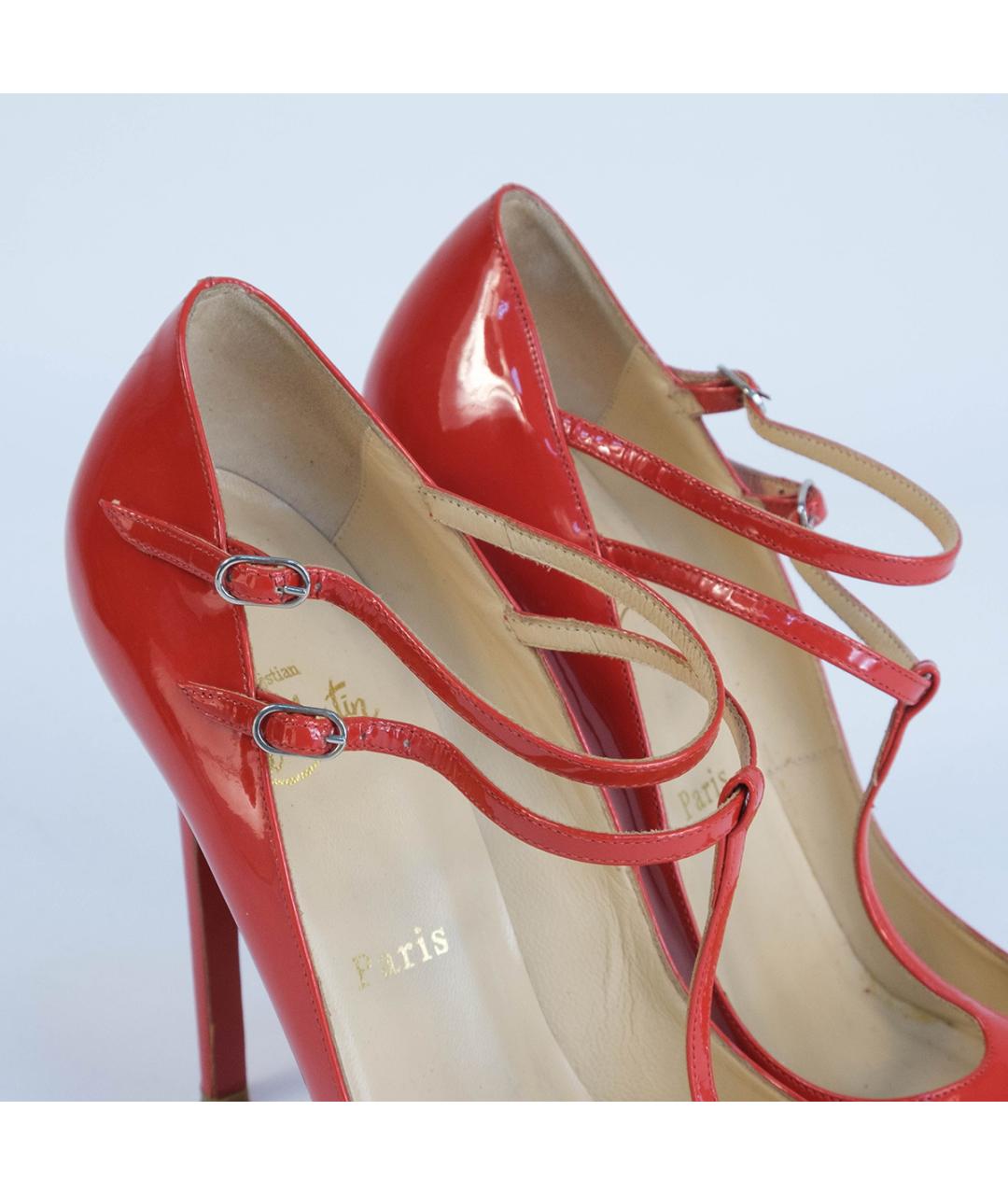 CHRISTIAN LOUBOUTIN Красные кожаные туфли, фото 5