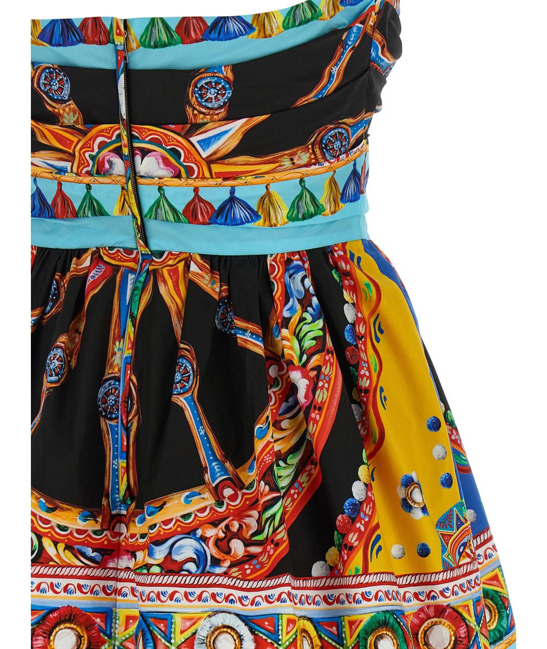 DOLCE&GABBANA Мульти хлопковое платье, фото 4