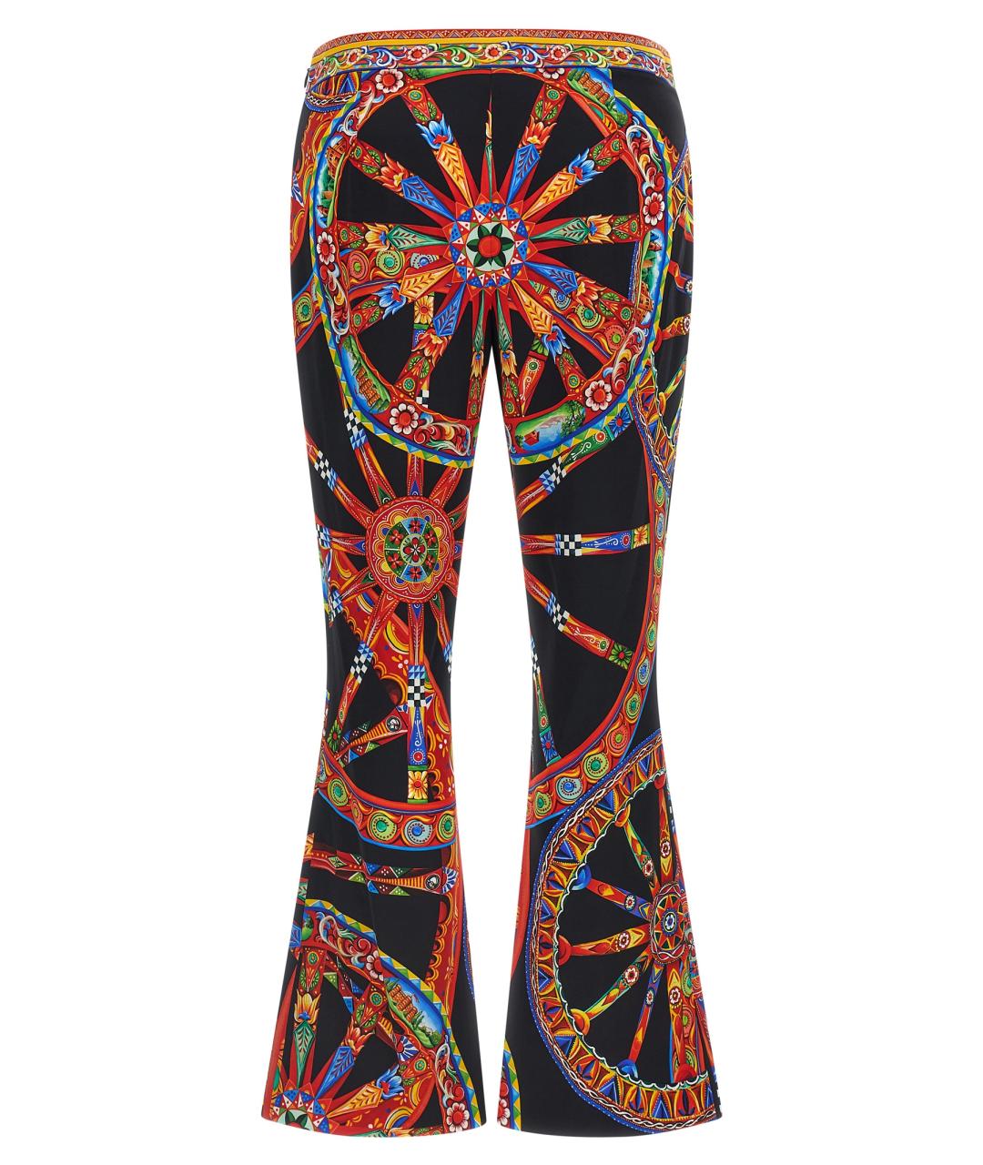 DOLCE&GABBANA Мульти шелковые прямые брюки, фото 2