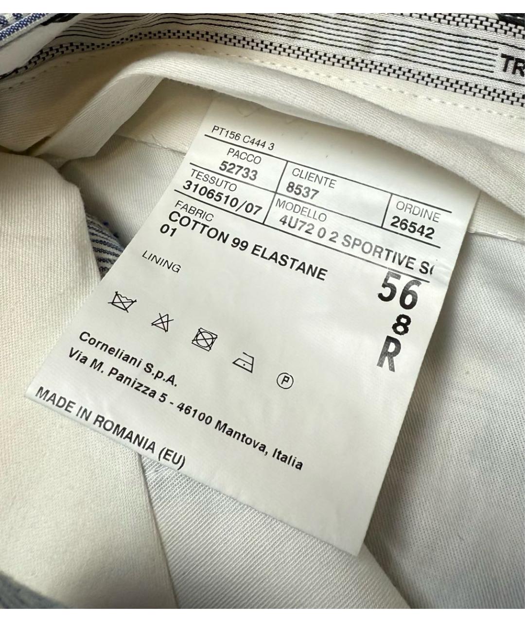 CORNELIANI Голубые хлопко-эластановые шорты, фото 7