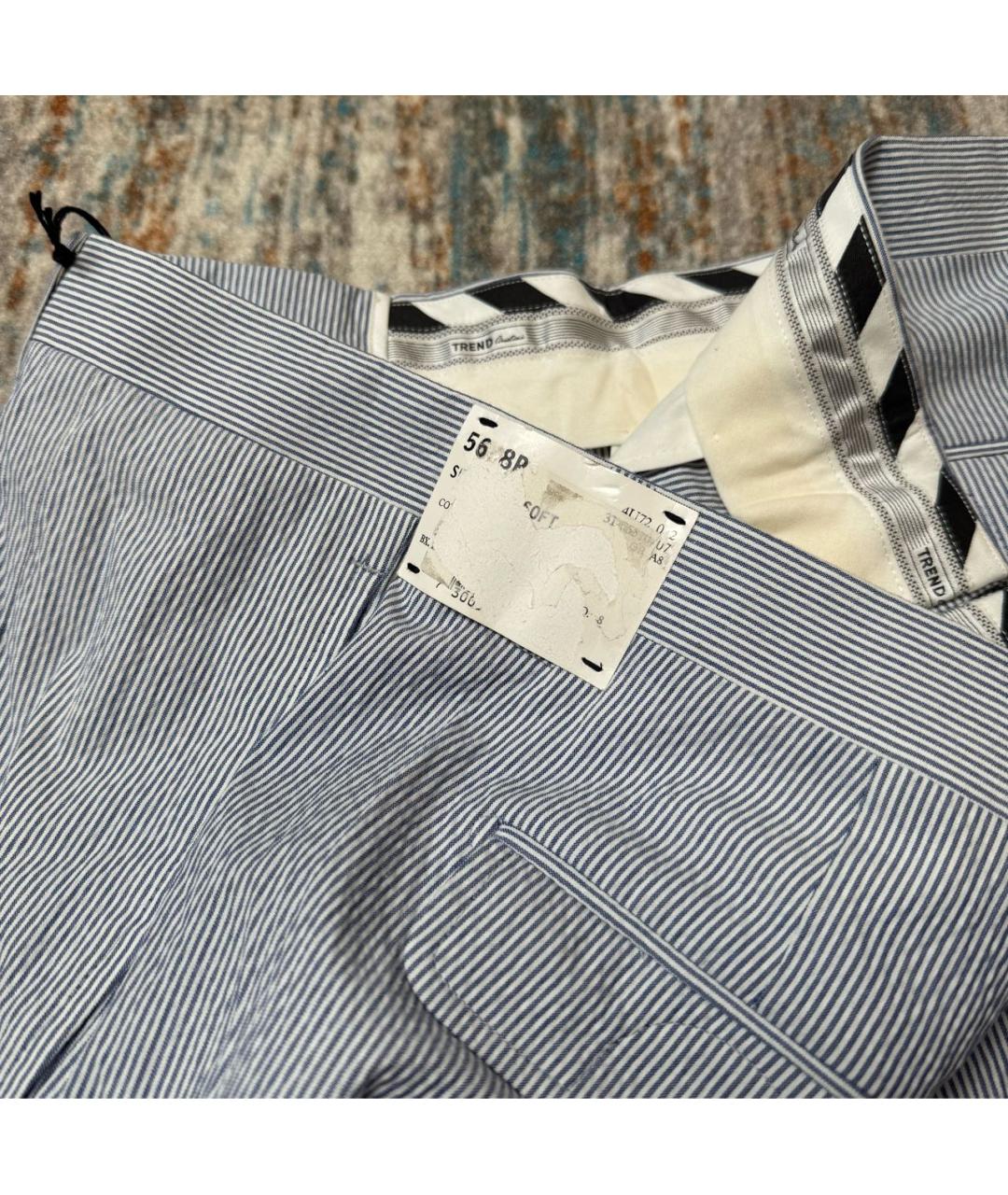 CORNELIANI Голубые хлопко-эластановые шорты, фото 8