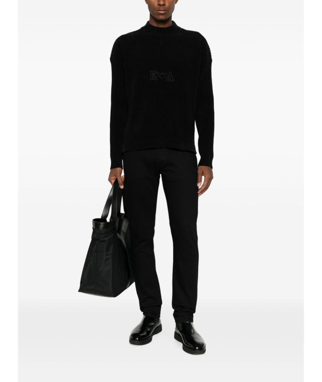 EMPORIO ARMANI Черный полиэстеровый джемпер / свитер, фото 3