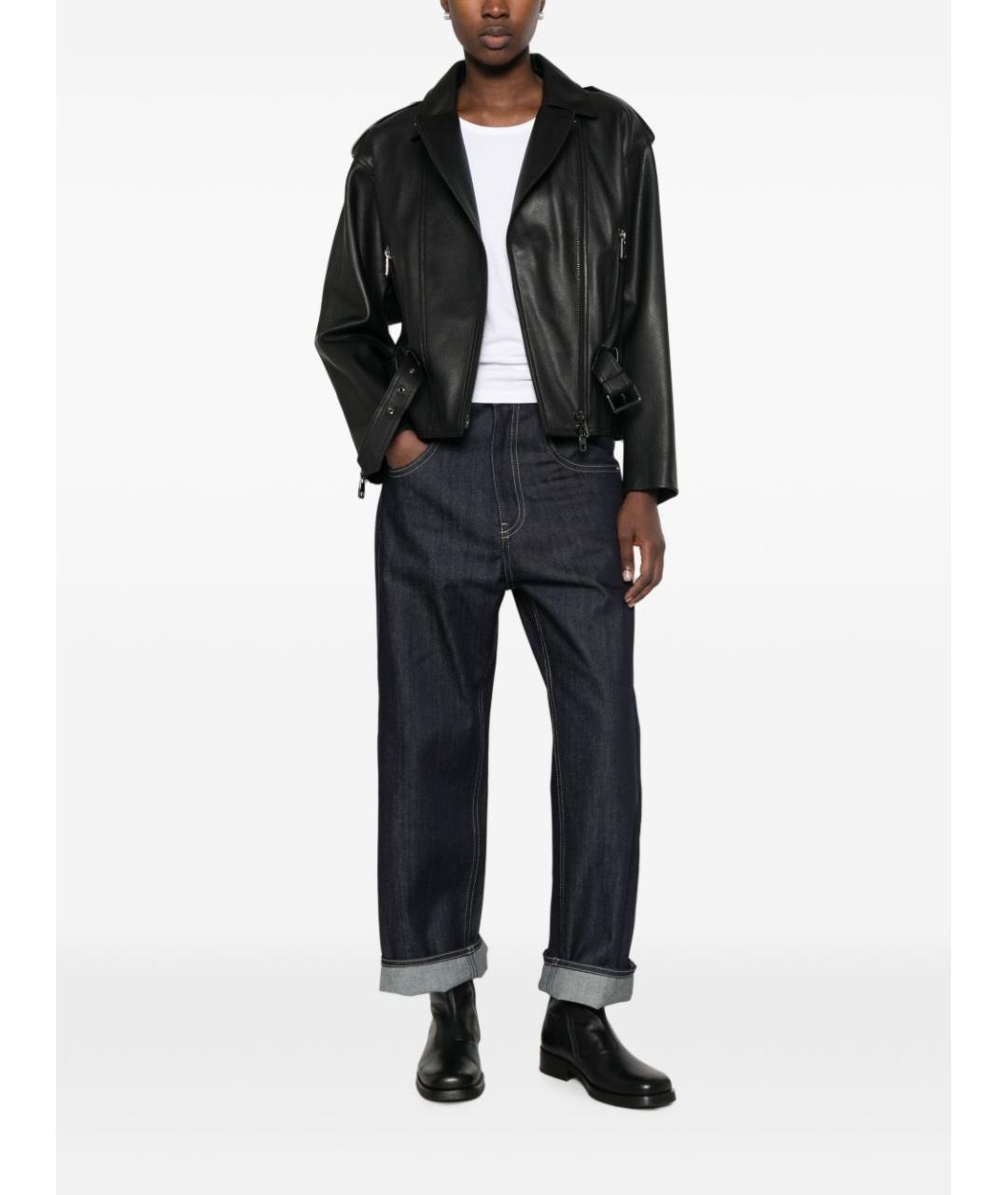 EMPORIO ARMANI Черная кожаная куртка, фото 4