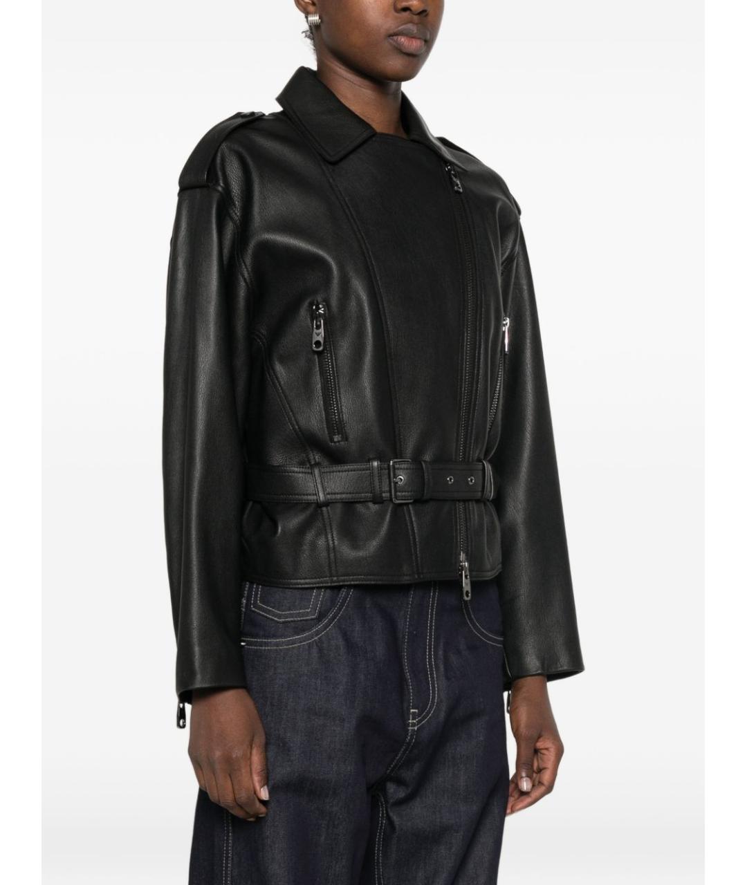 EMPORIO ARMANI Черная кожаная куртка, фото 2