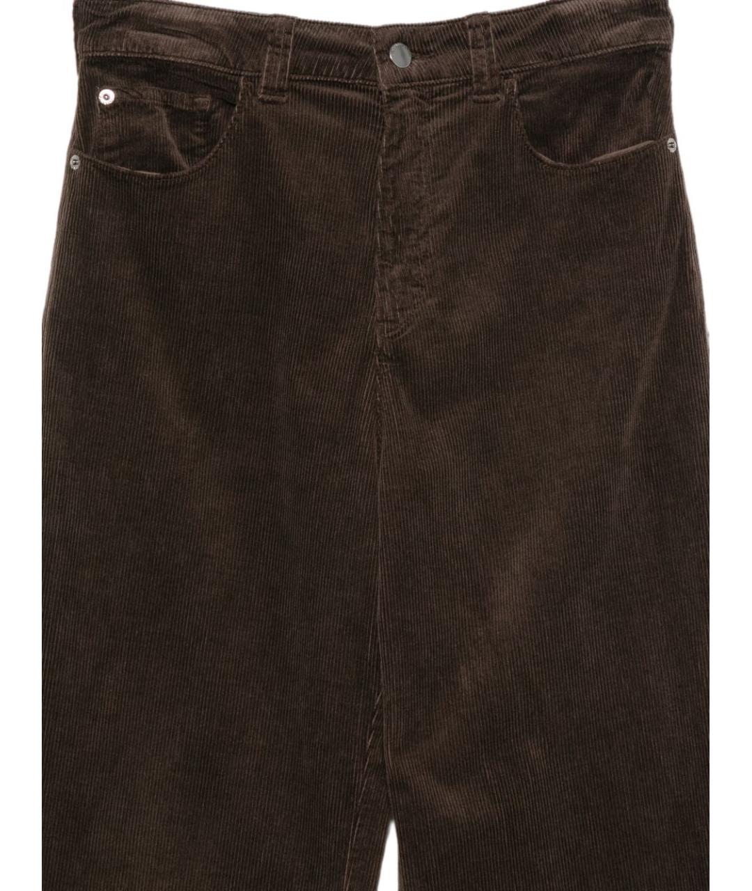 EMPORIO ARMANI Коричневые хлопковые прямые джинсы, фото 2