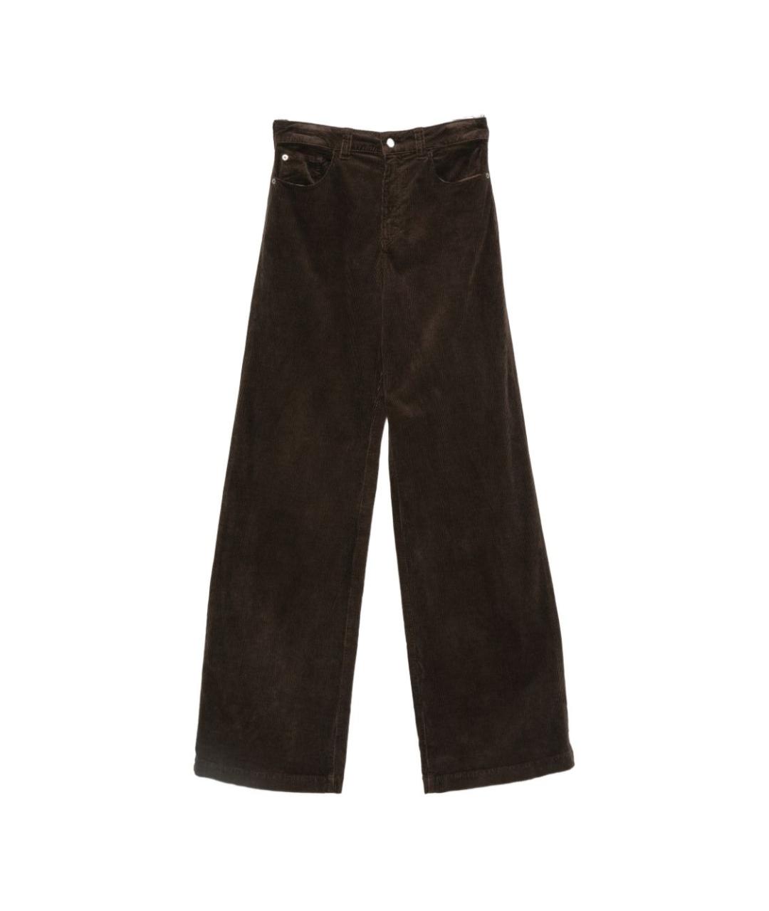 EMPORIO ARMANI Коричневые хлопковые прямые джинсы, фото 1