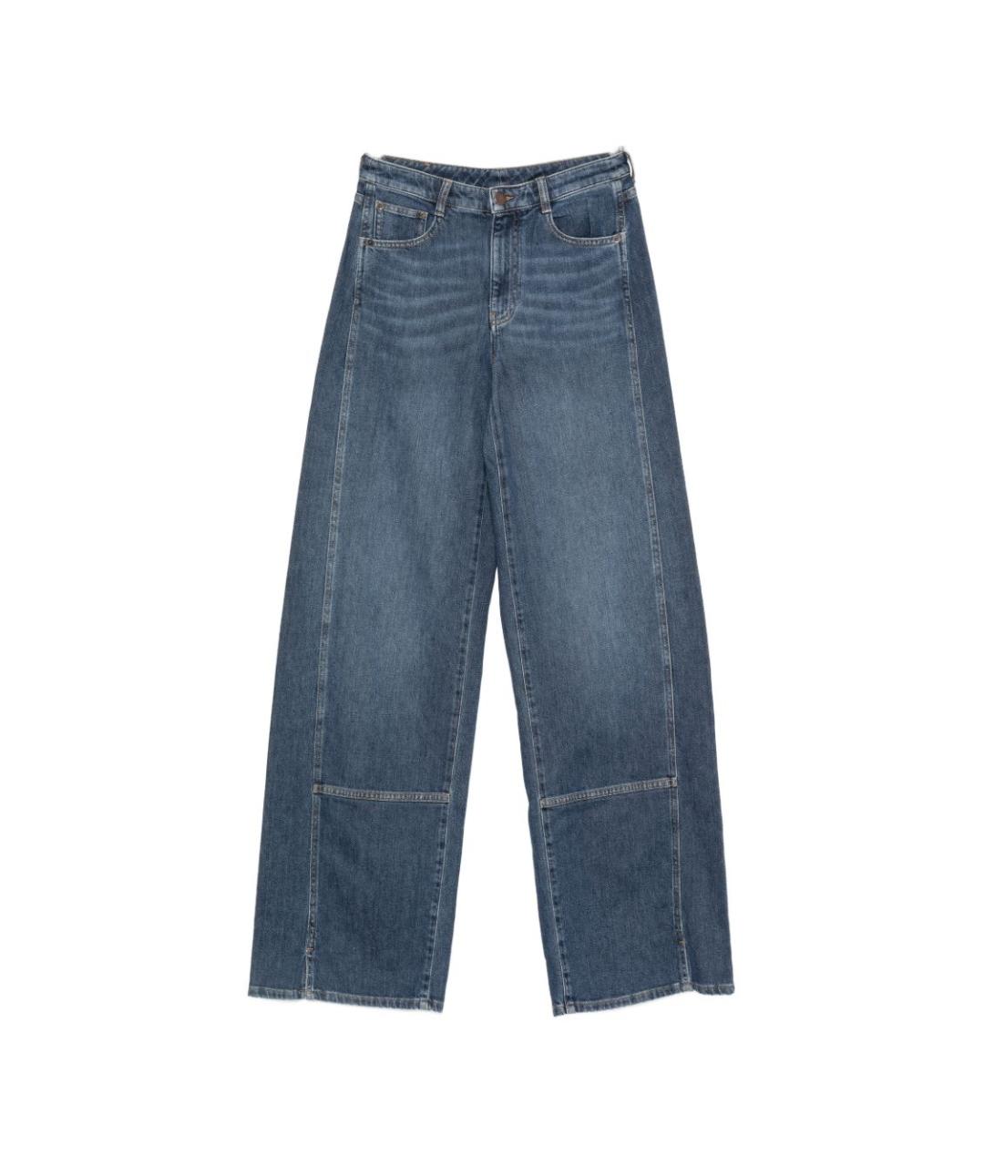 EMPORIO ARMANI Синие хлопковые прямые джинсы, фото 1