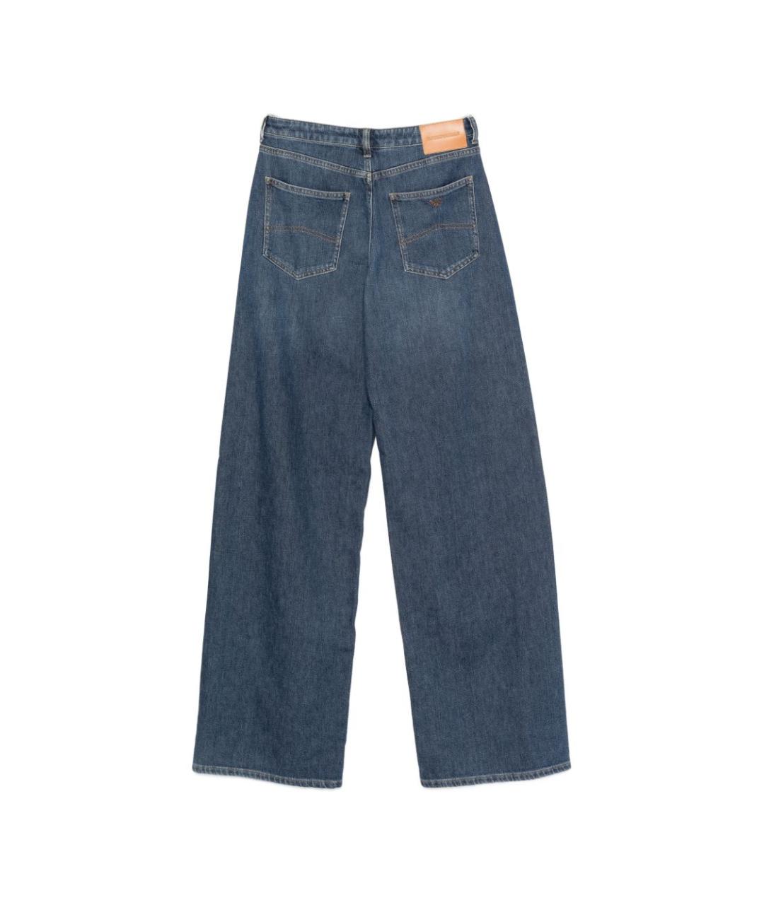 EMPORIO ARMANI Синие хлопковые прямые джинсы, фото 3