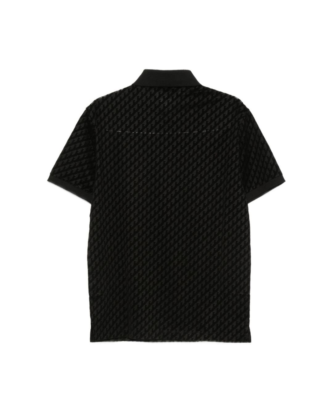 EMPORIO ARMANI Черное хлопковое поло с коротким рукавом, фото 2