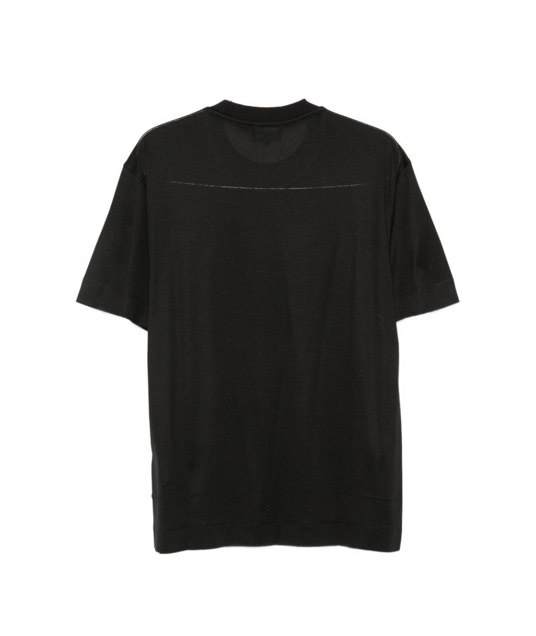 EMPORIO ARMANI Черная хлопковая футболка, фото 2