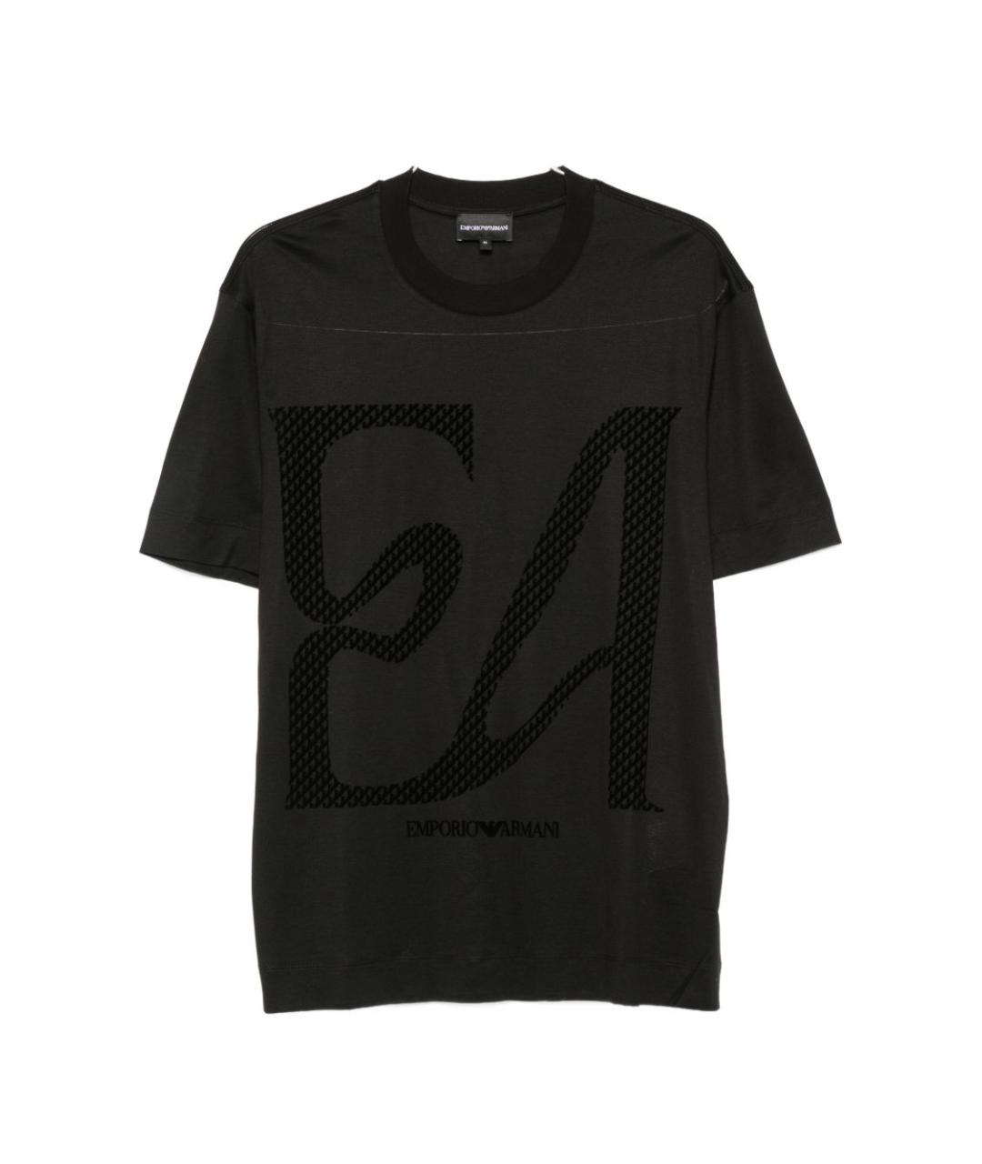 EMPORIO ARMANI Черная хлопковая футболка, фото 1