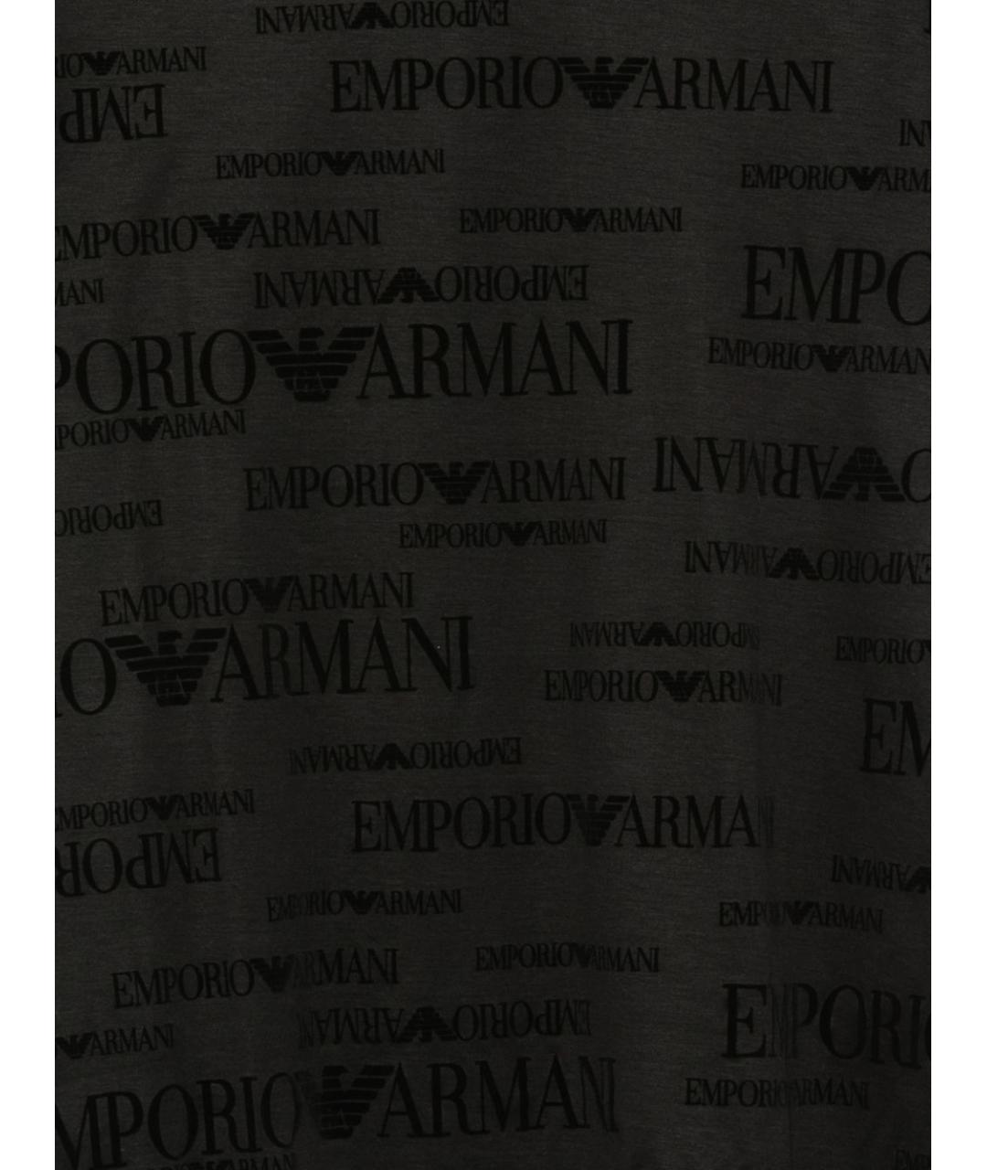 EMPORIO ARMANI Черная хлопковая футболка, фото 3