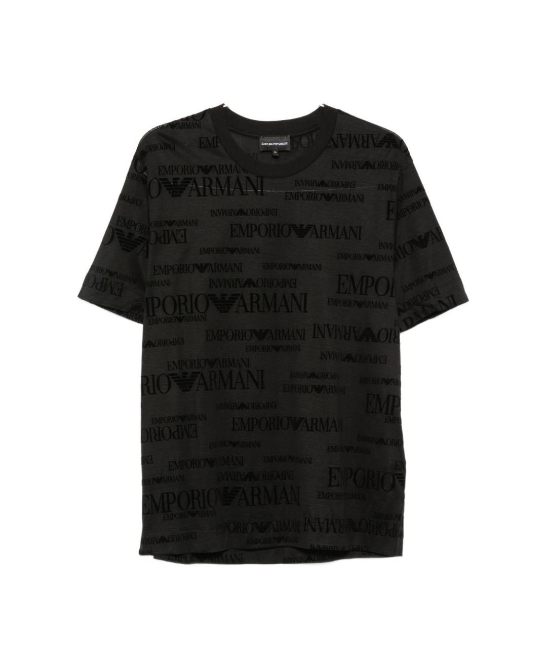 EMPORIO ARMANI Черная хлопковая футболка, фото 1