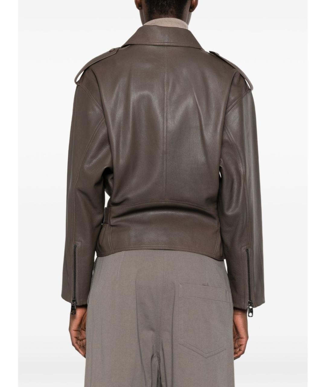EMPORIO ARMANI Коричневая кожаная куртка, фото 2