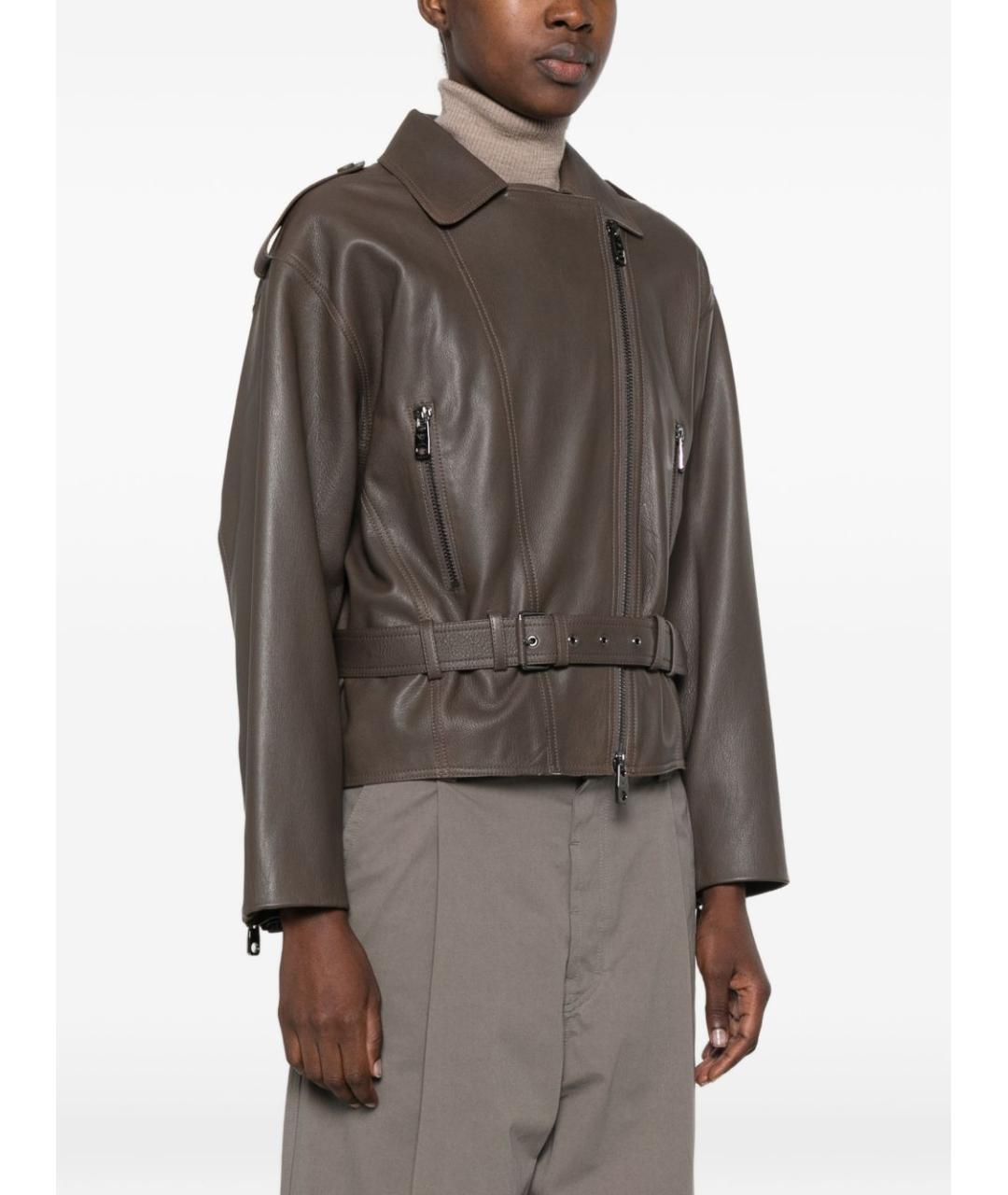 EMPORIO ARMANI Коричневая кожаная куртка, фото 5