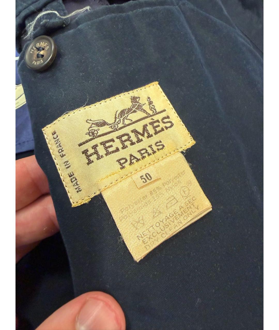 HERMES Синяя полиэстеровая куртка, фото 4