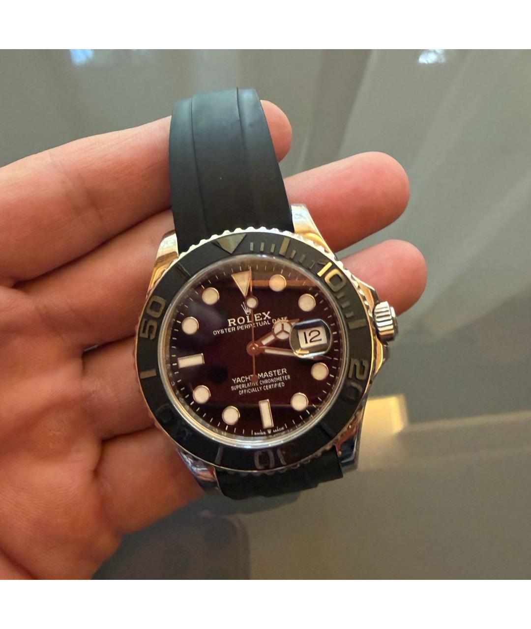 ROLEX Черные часы из белого золота, фото 9
