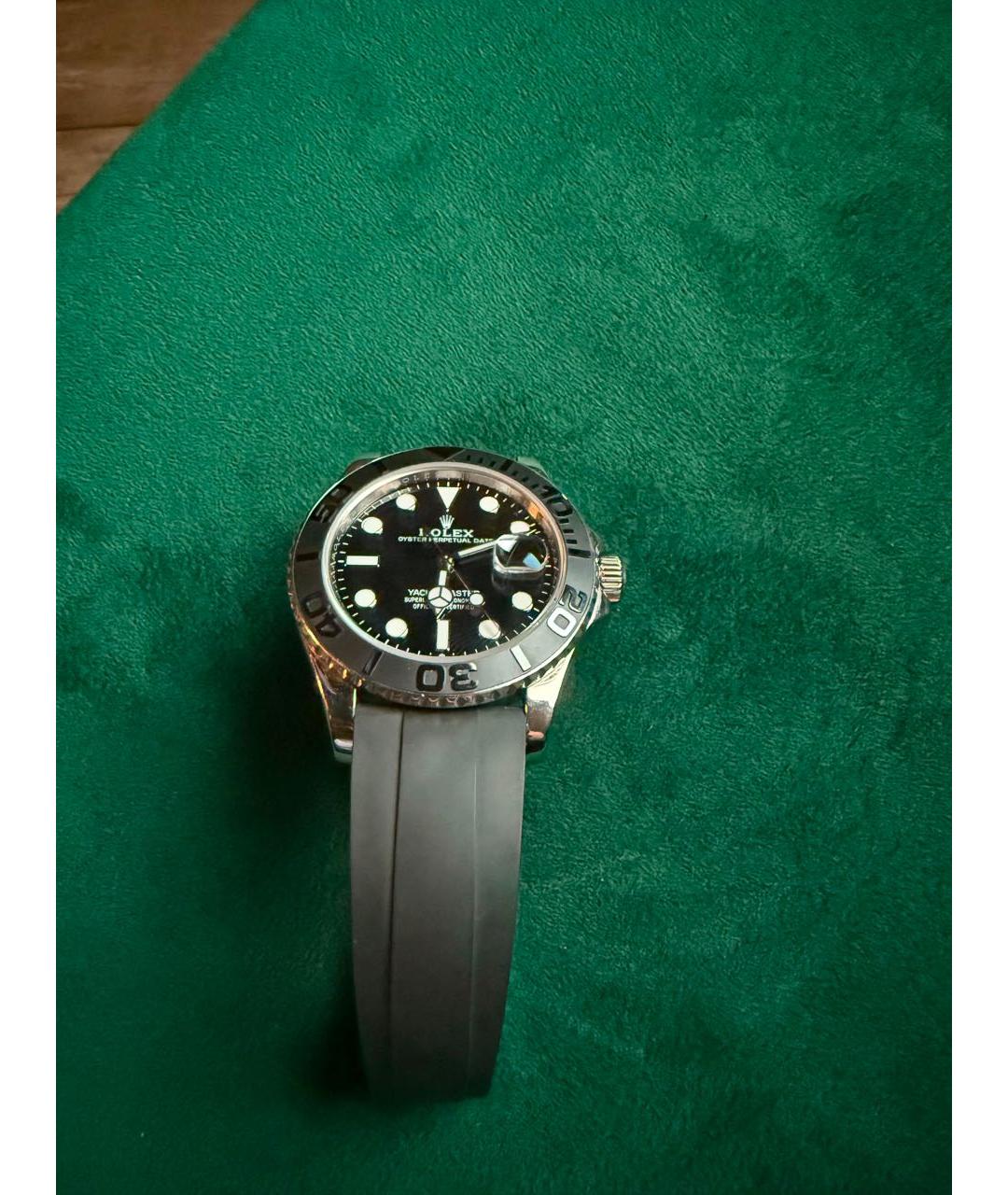 ROLEX Черные часы из белого золота, фото 7