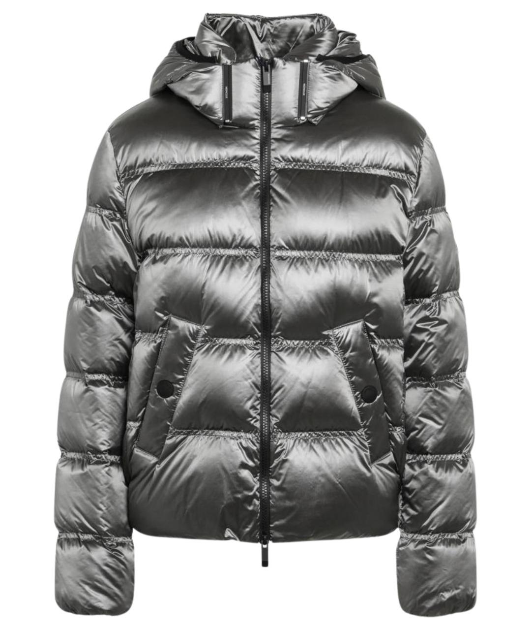 MONCLER Серый полиамидовый пуховик, фото 1
