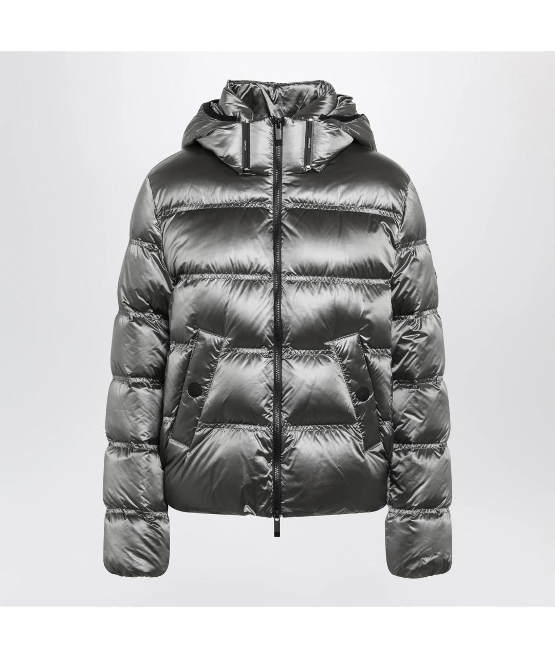 MONCLER Серый полиамидовый пуховик, фото 3
