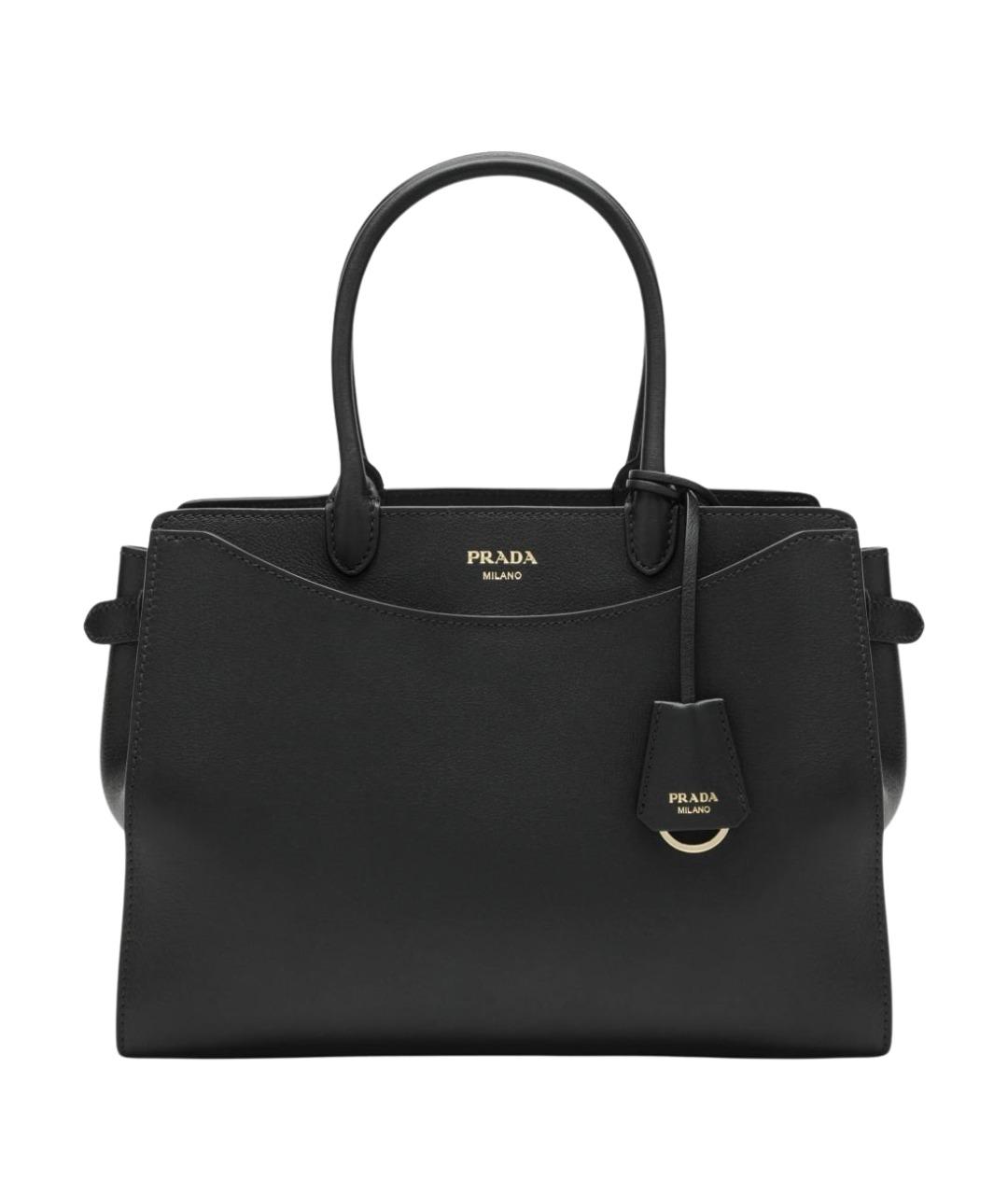 PRADA Черная кожаная сумка тоут, фото 1