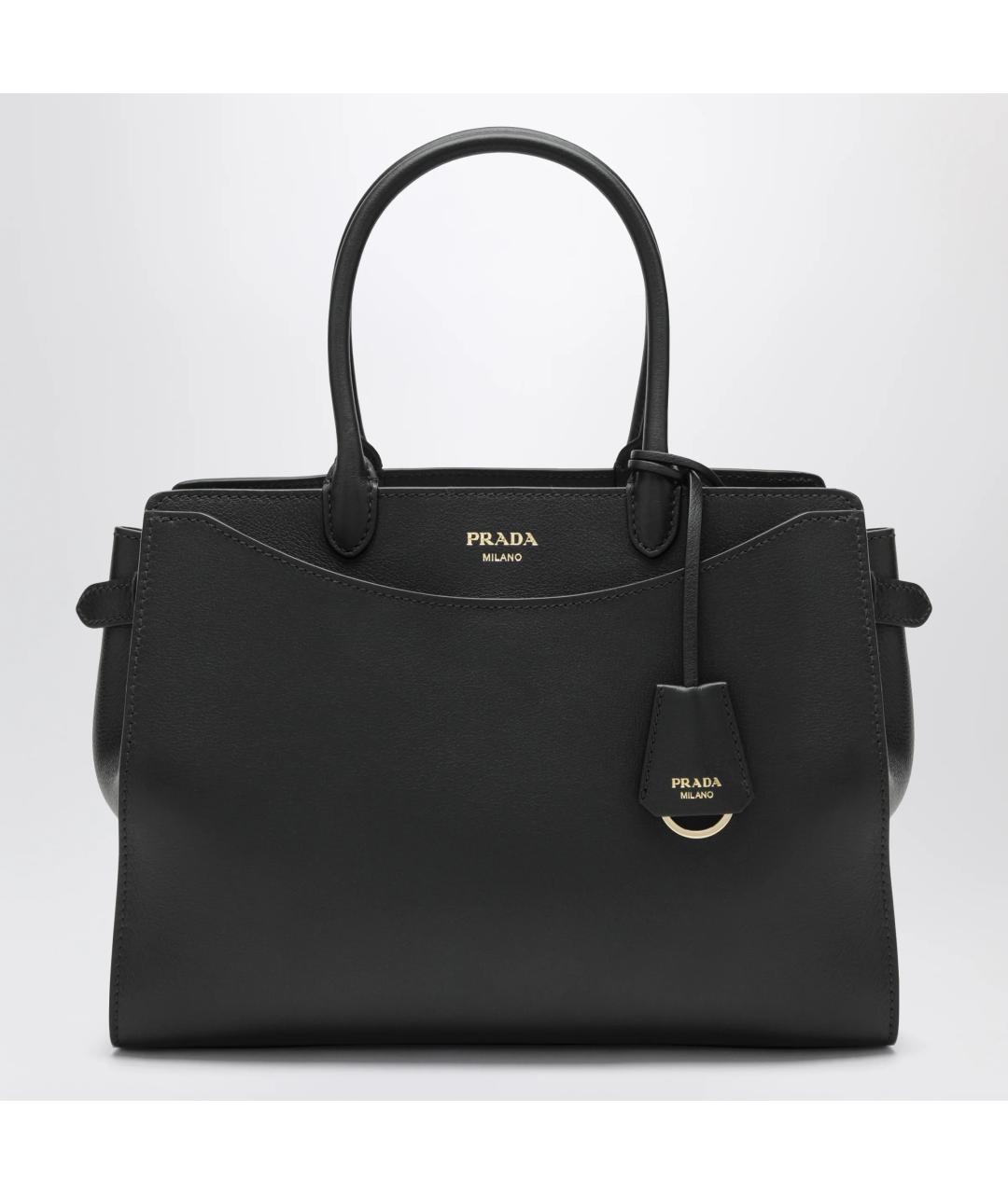 PRADA Черная кожаная сумка тоут, фото 3