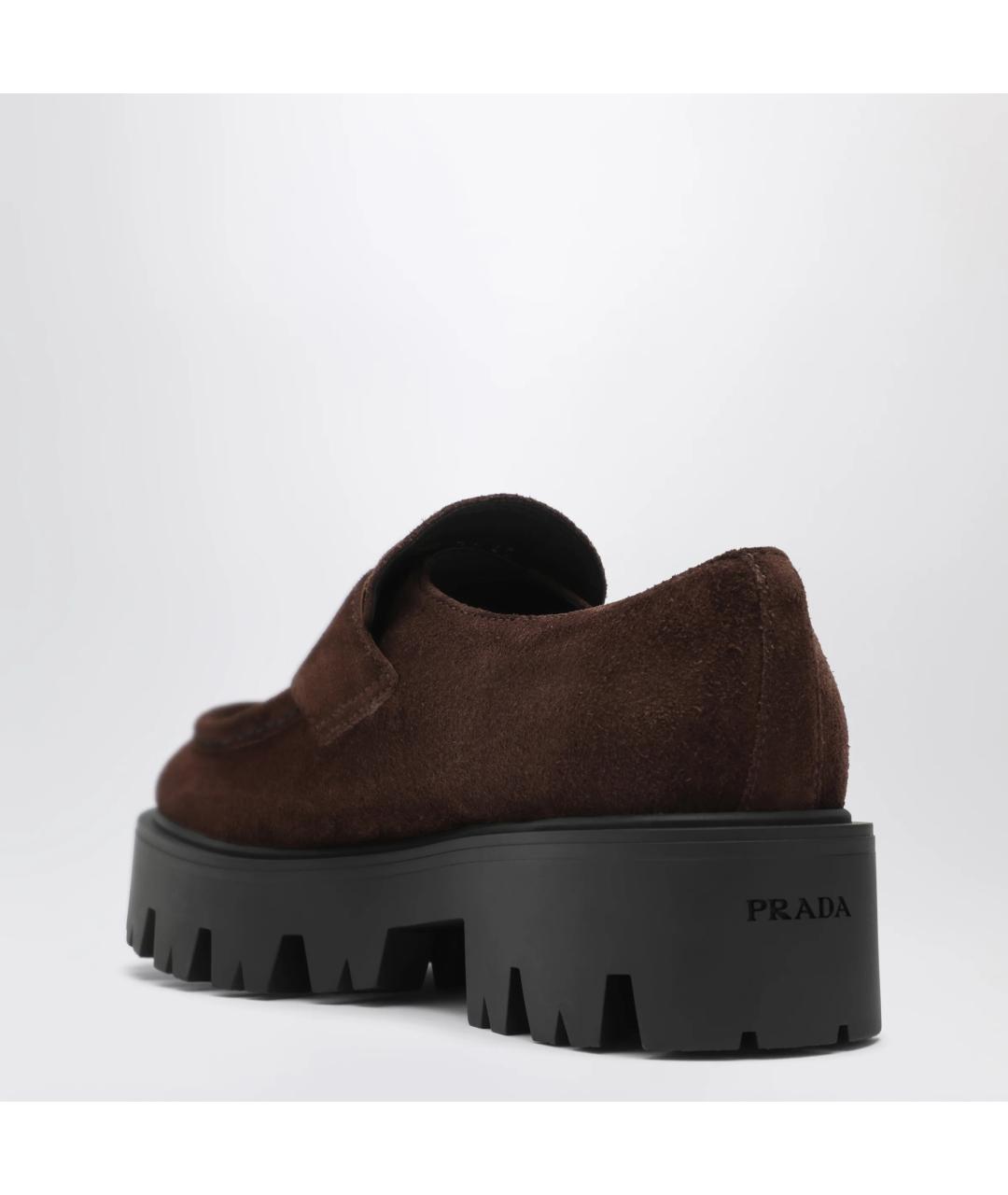 PRADA Коричневые замшевые лоферы, фото 2