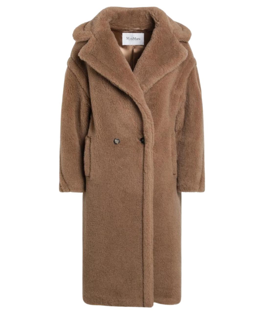 MAX MARA Коричневое шерстяное пальто, фото 1