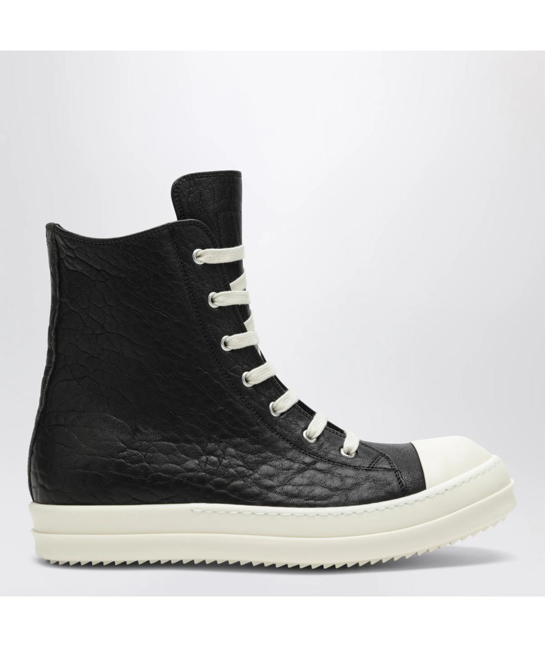RICK OWENS DRKSHDW Черные кожаные высокие кроссовки / кеды, фото 3