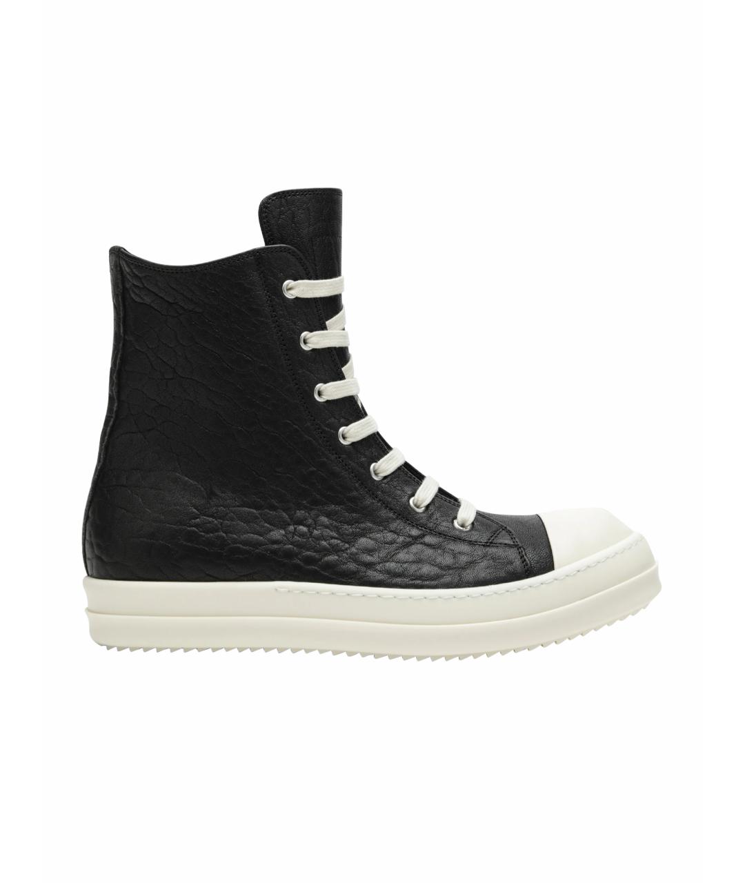 RICK OWENS DRKSHDW Черные кожаные высокие кроссовки / кеды, фото 1