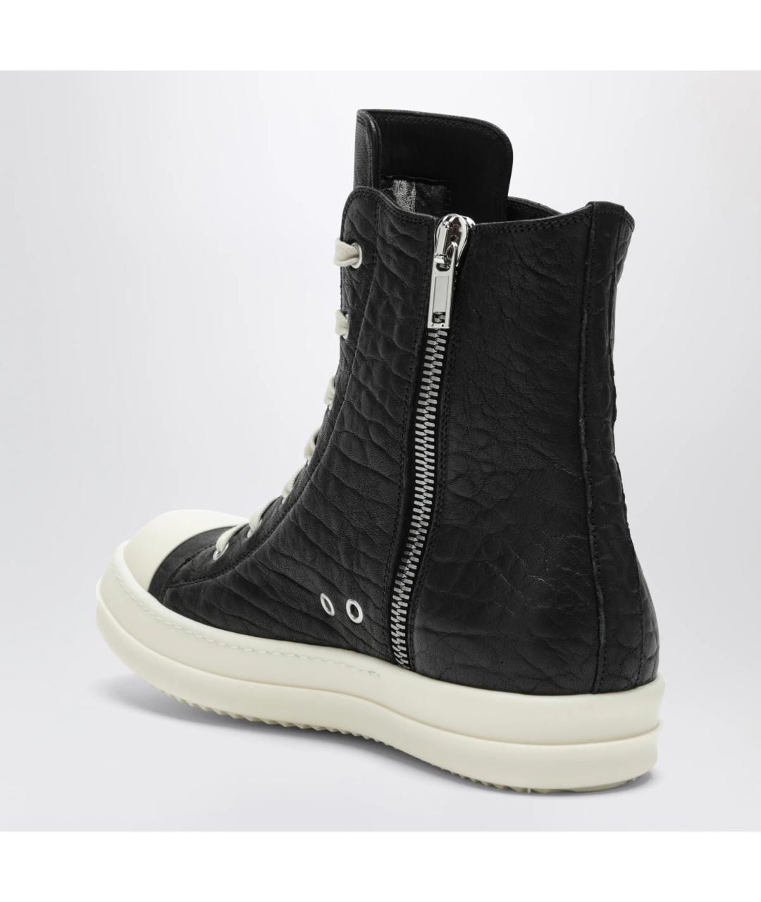 RICK OWENS DRKSHDW Черные кожаные высокие кроссовки / кеды, фото 2