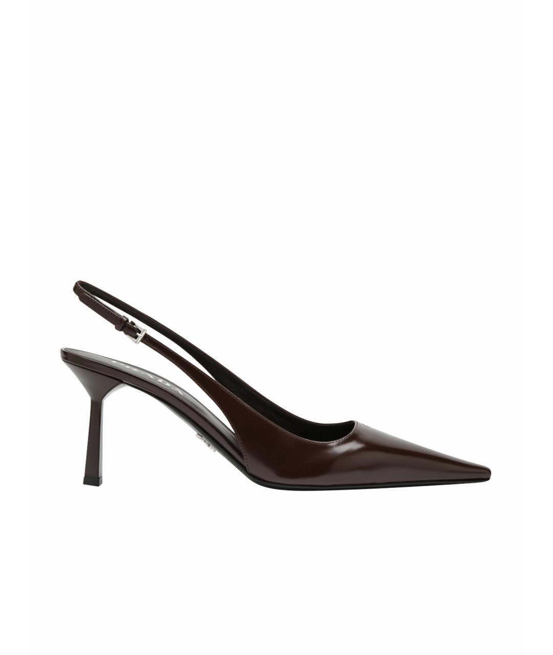 PRADA Коричневые кожаные туфли, фото 1