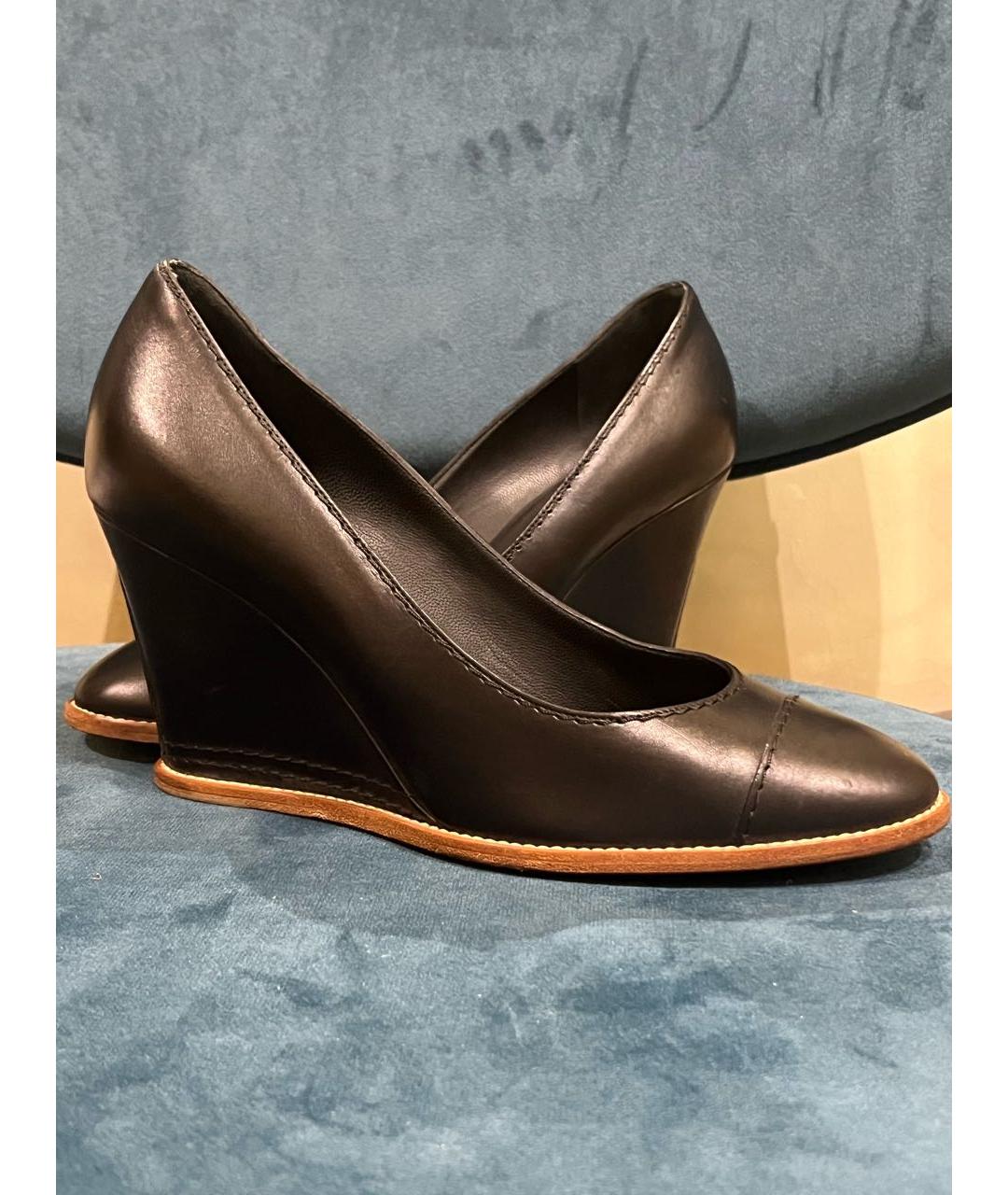 CHANEL Черные кожаные туфли, фото 5