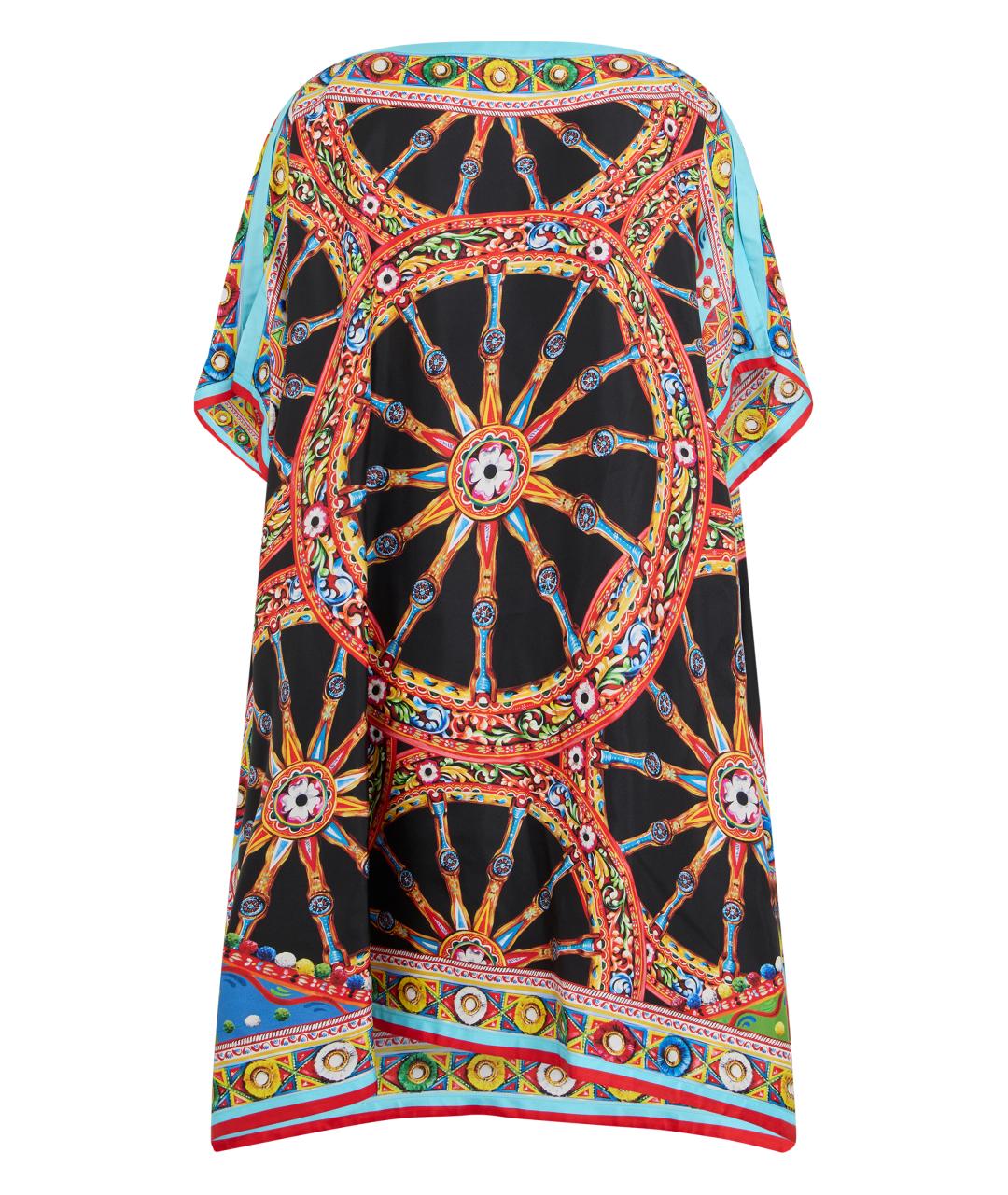 DOLCE&GABBANA Мульти шелковое платье, фото 2