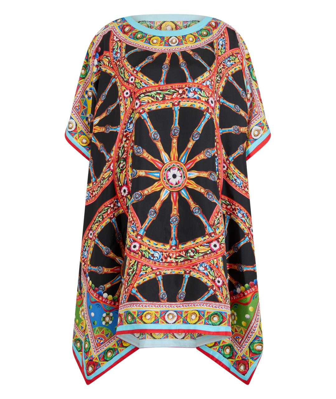 DOLCE&GABBANA Мульти шелковое платье, фото 1
