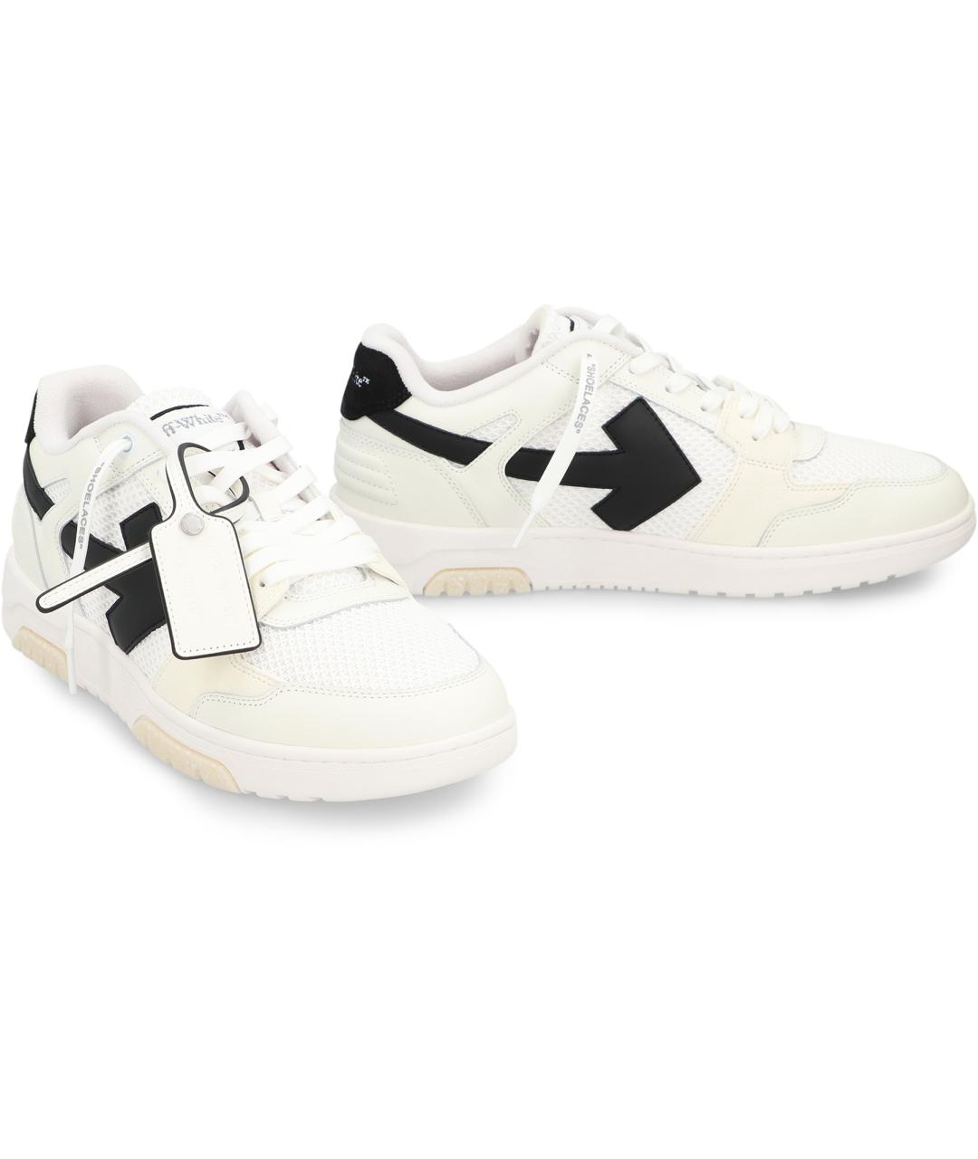 OFF-WHITE Белые кожаные низкие кроссовки / кеды, фото 2